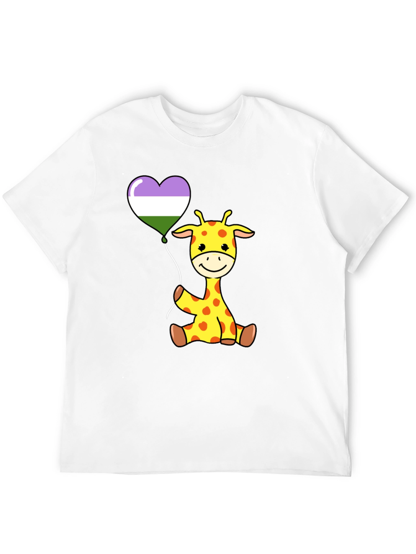 Black Cute Giraffe Balloon T-Shirt view 12