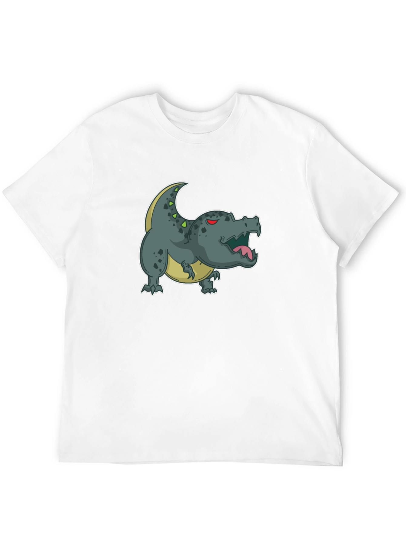 Black Cartoon Dinosaur Graphic Tee - Black view 12