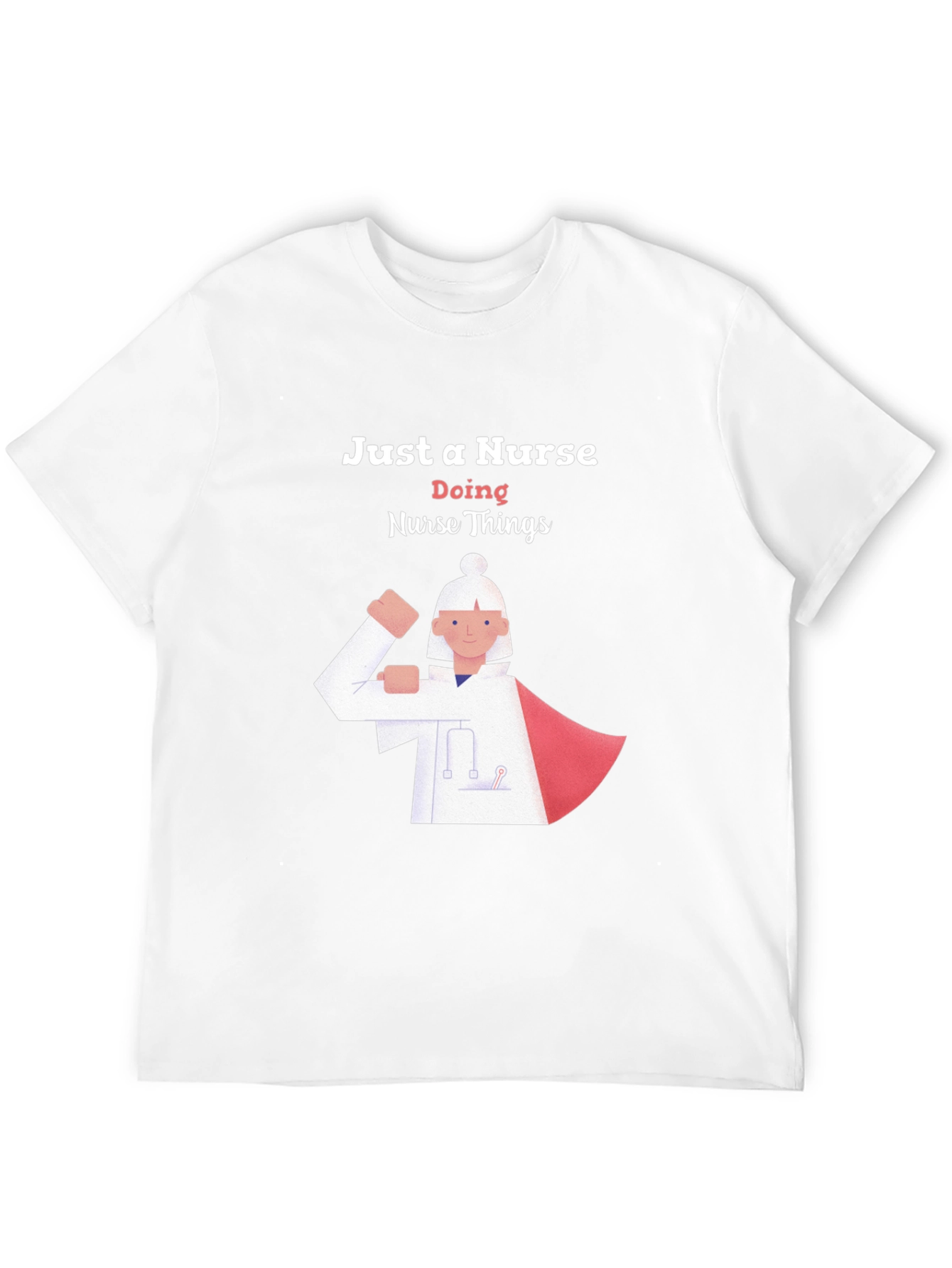 Black Nurse Superhero Graphic T-Shirt - Black Cotton Tee view 12