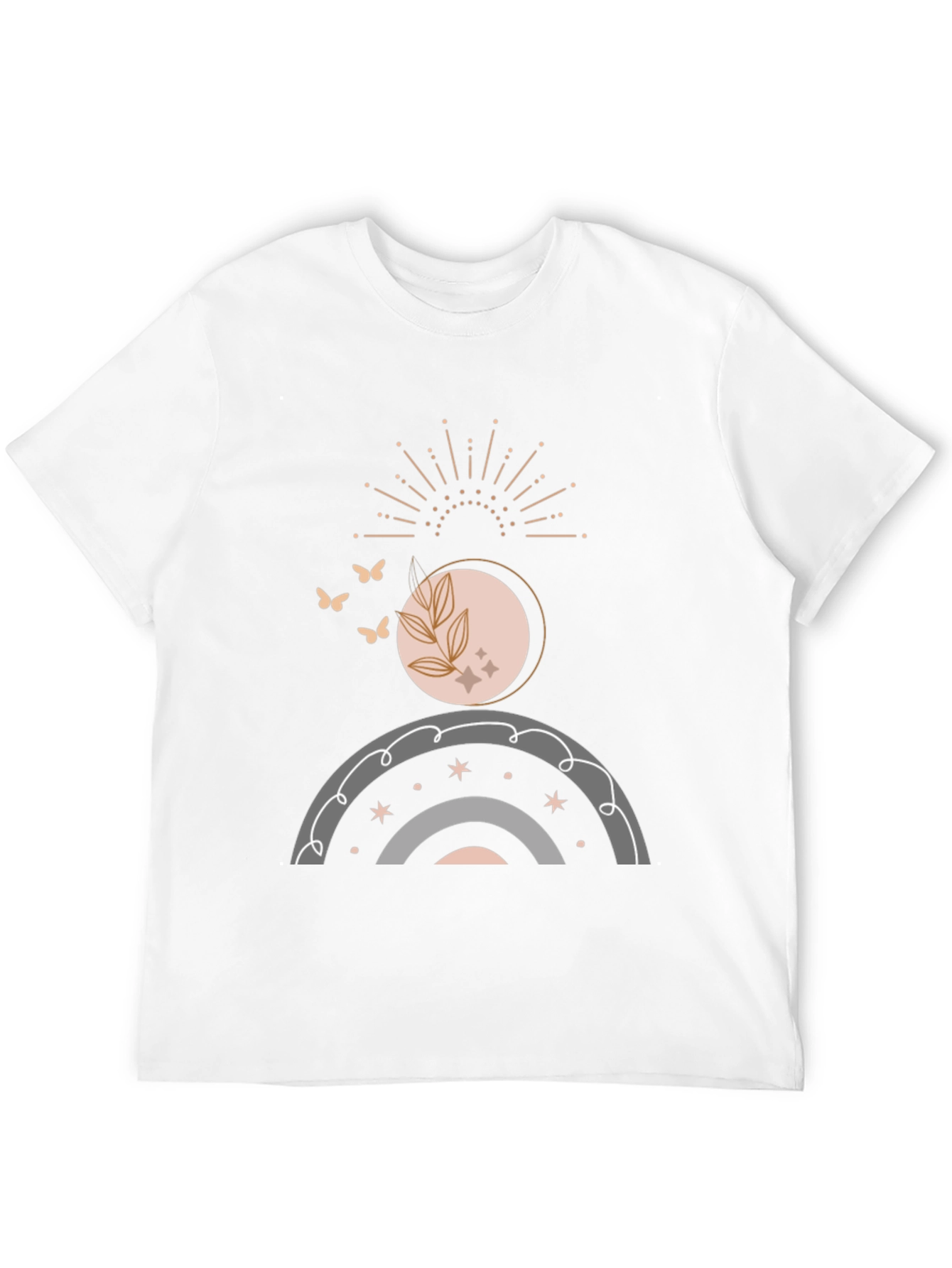 Black Boho Celestial Rainbow T-Shirt - Stylish & Unique Design view 12