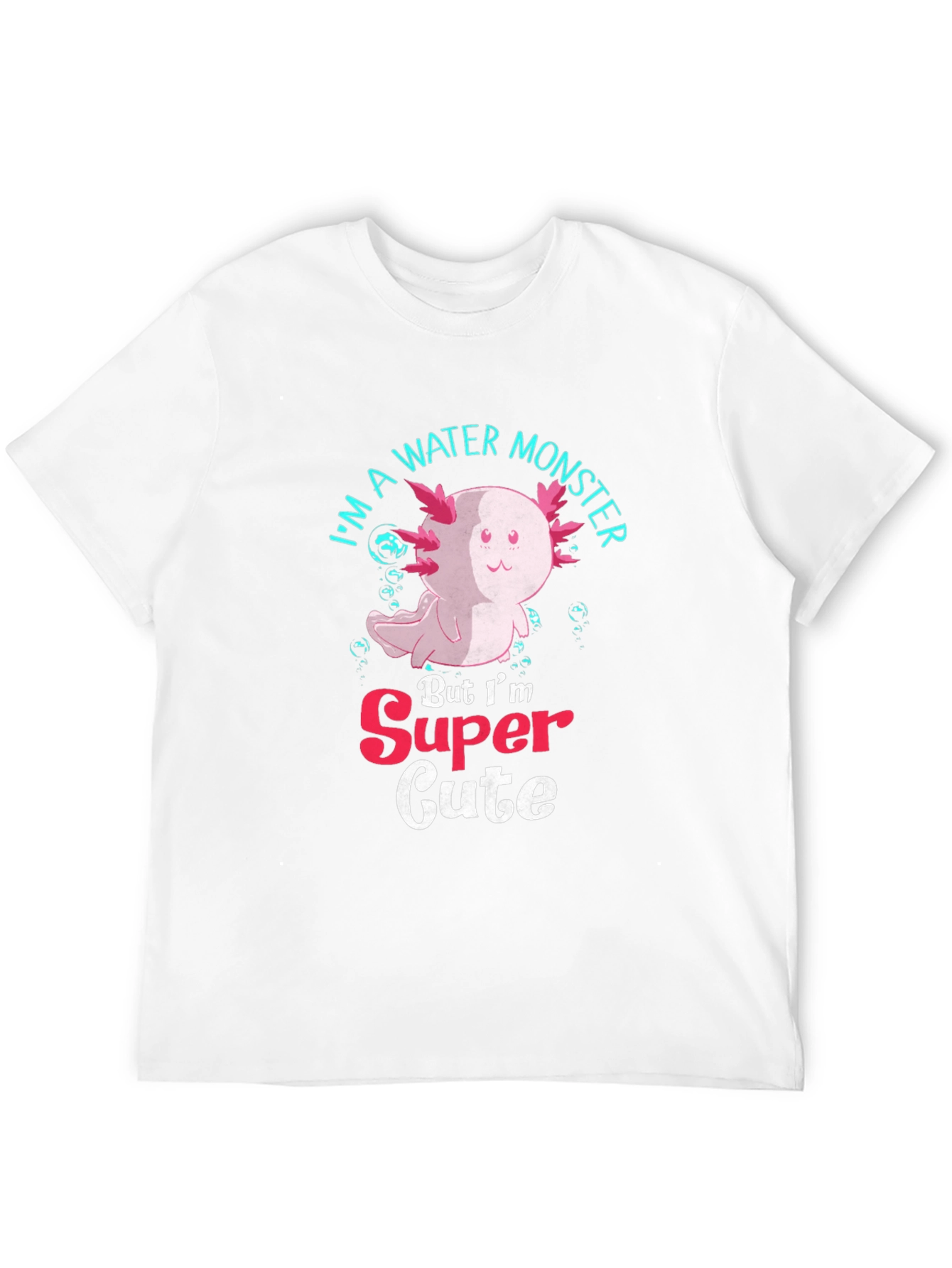 Black Cute Axolotl Water Monster T-Shirt view 12