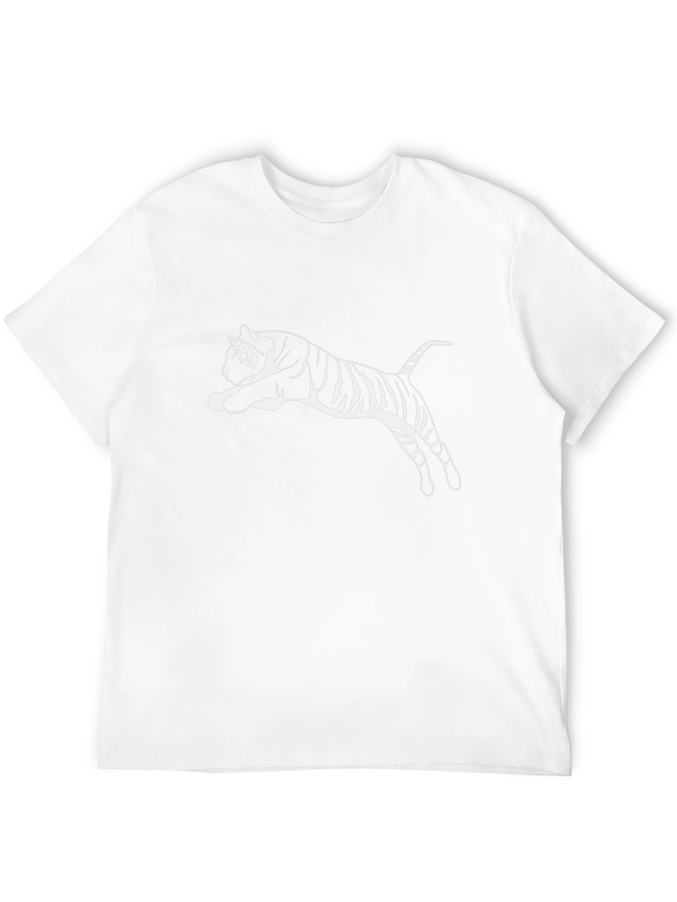 Black Black T-Shirt with White Tiger Graphic view 12