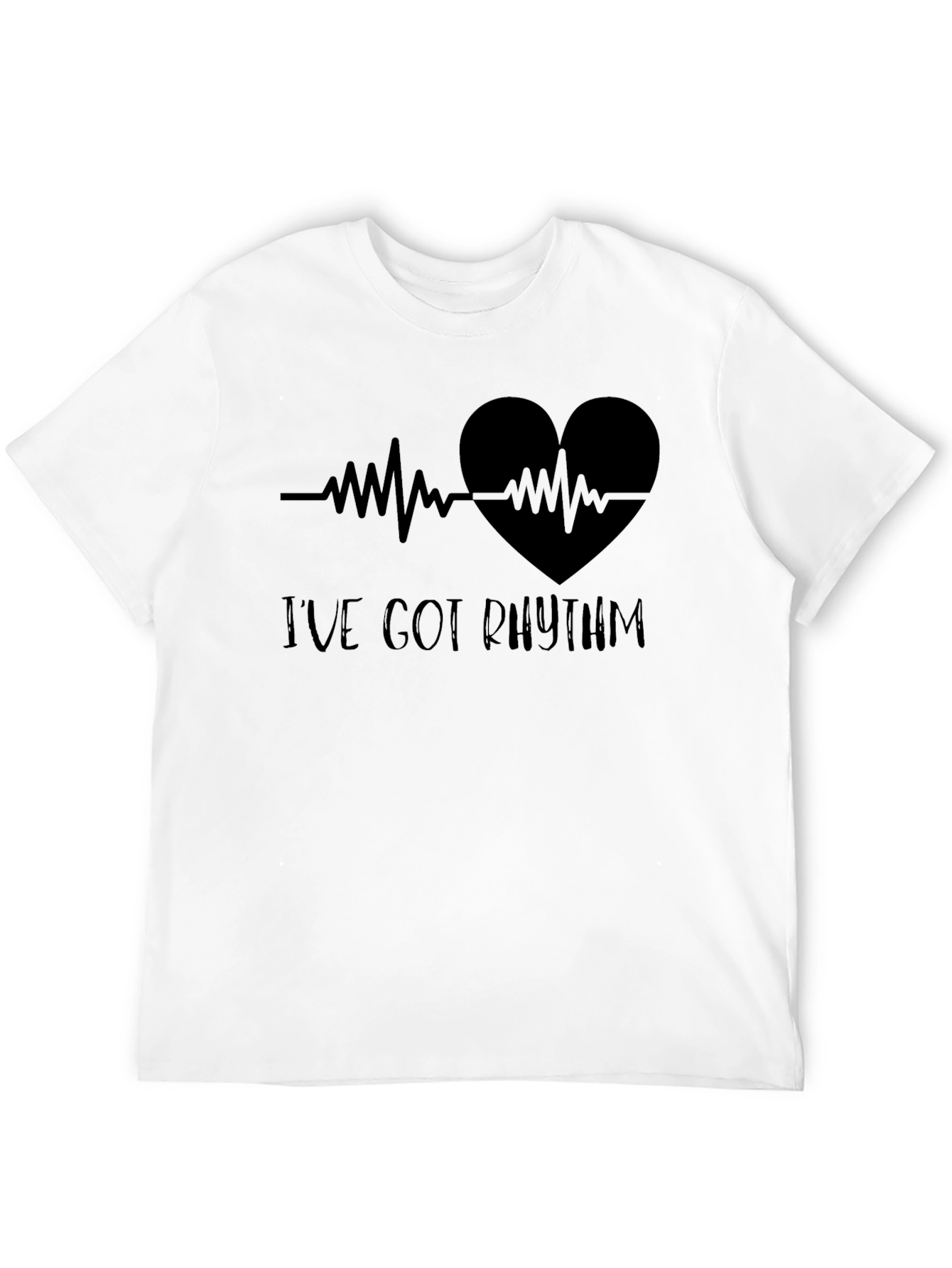 Black I've Got Rhythm Heartbeat T-Shirt view 12