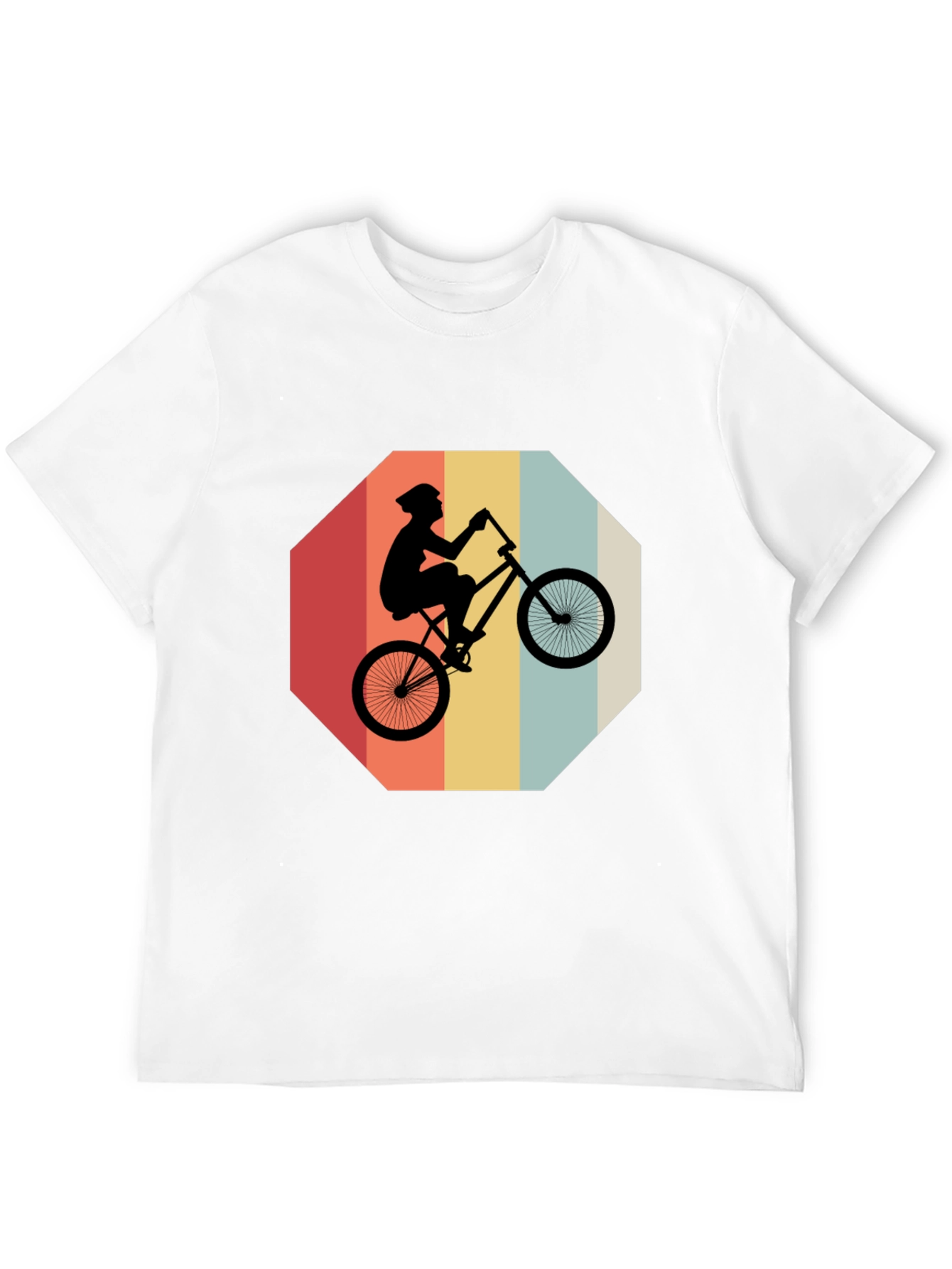 Black Retro Bike Rider Graphic Tee - Black Cotton Blend view 12