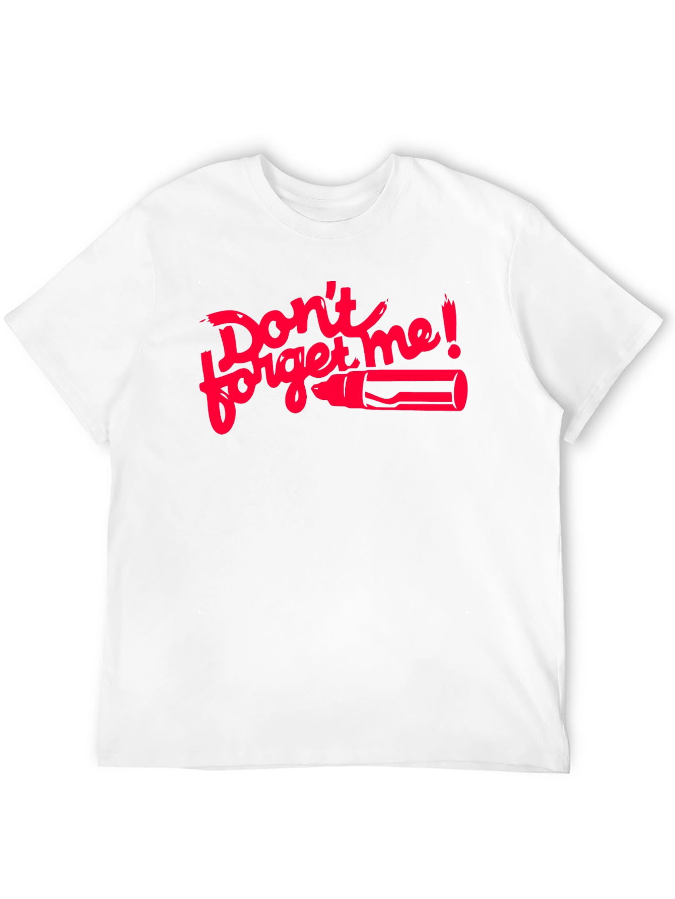 Black Don't Forget Me T-Shirt - Red Graphic on Black view 12