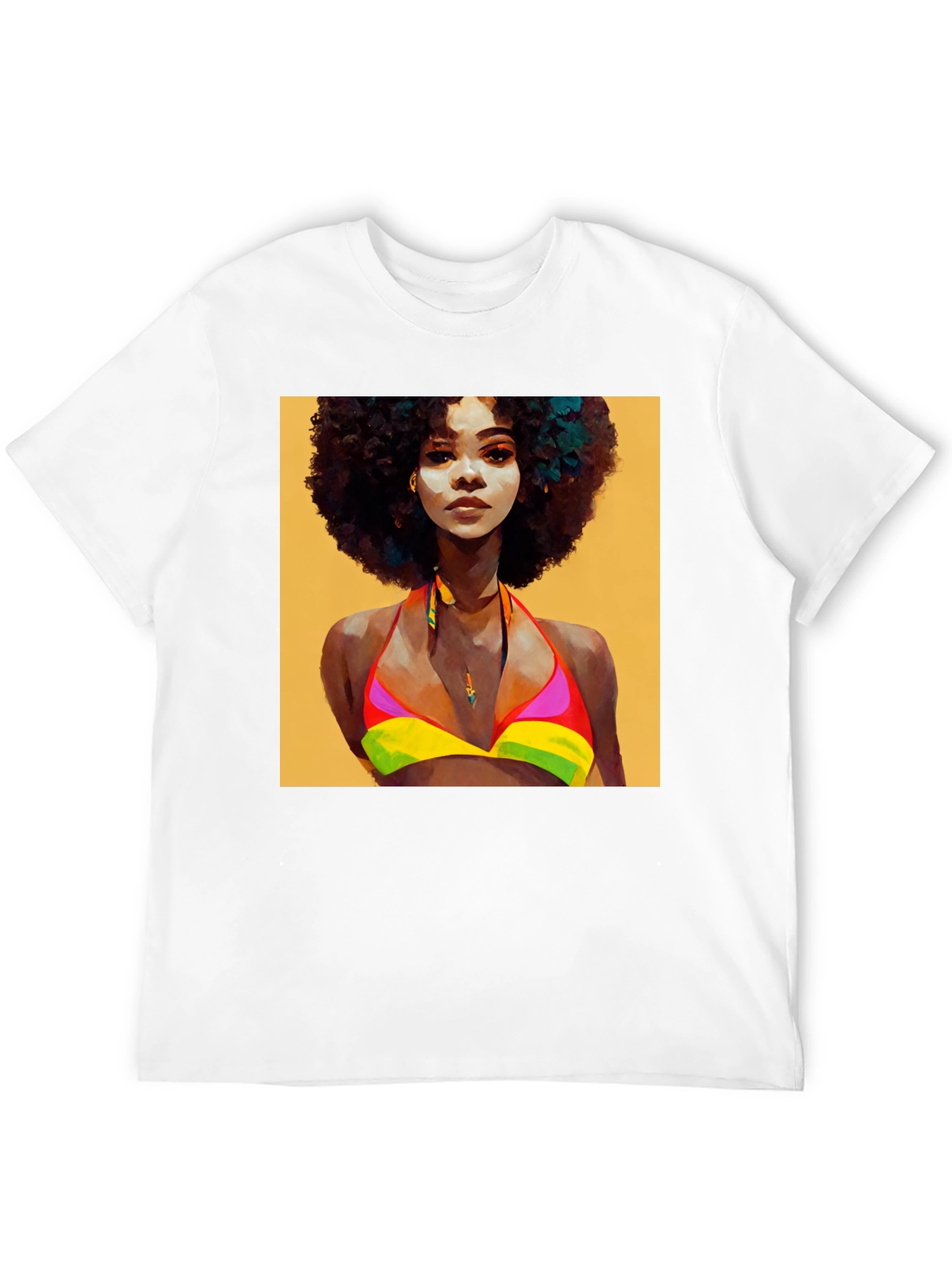 Black Afro Woman Art Graphic T-Shirt view 12