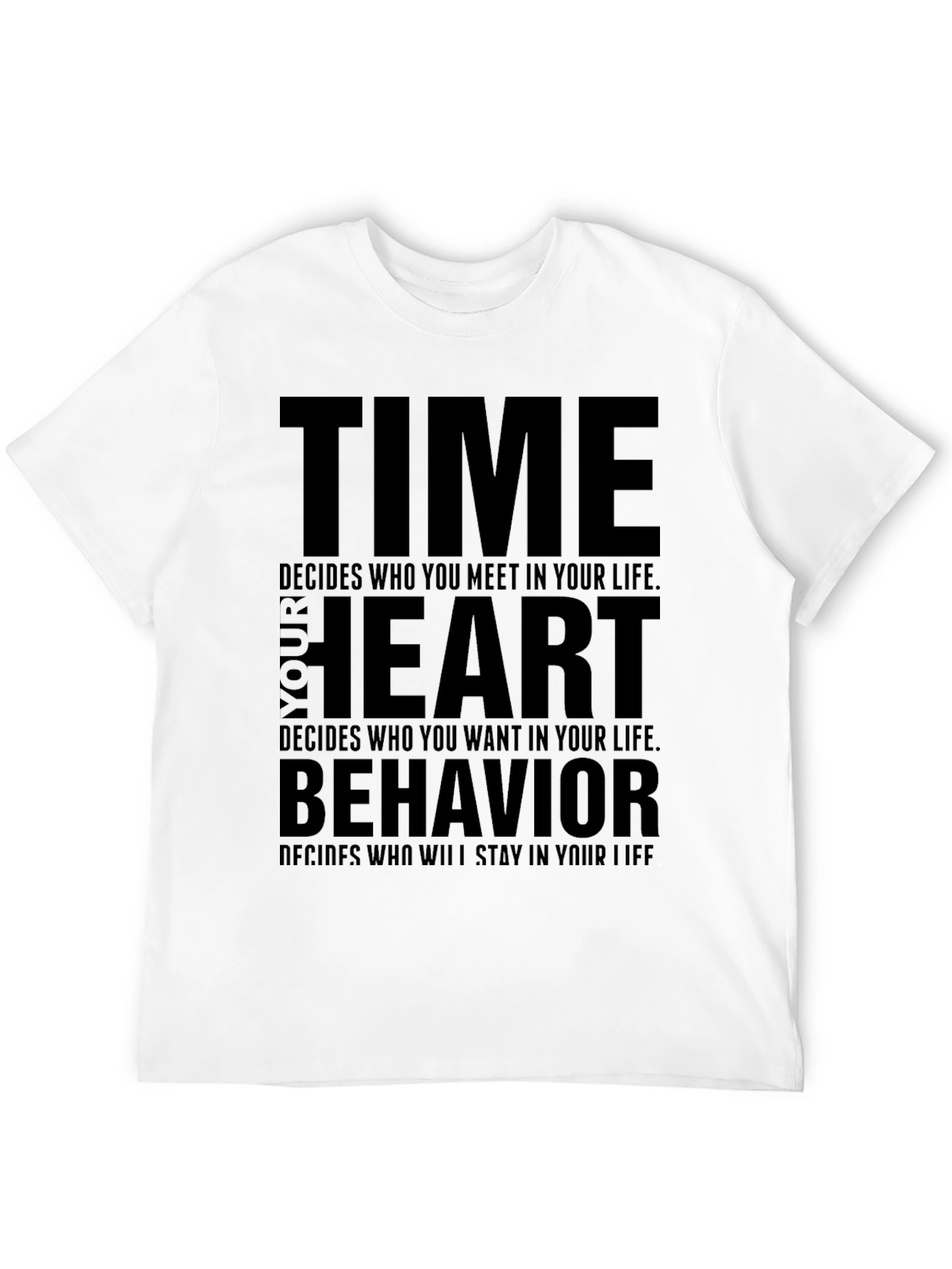 Black Time Heart Behavior Men's Graphic T-Shirt view 12