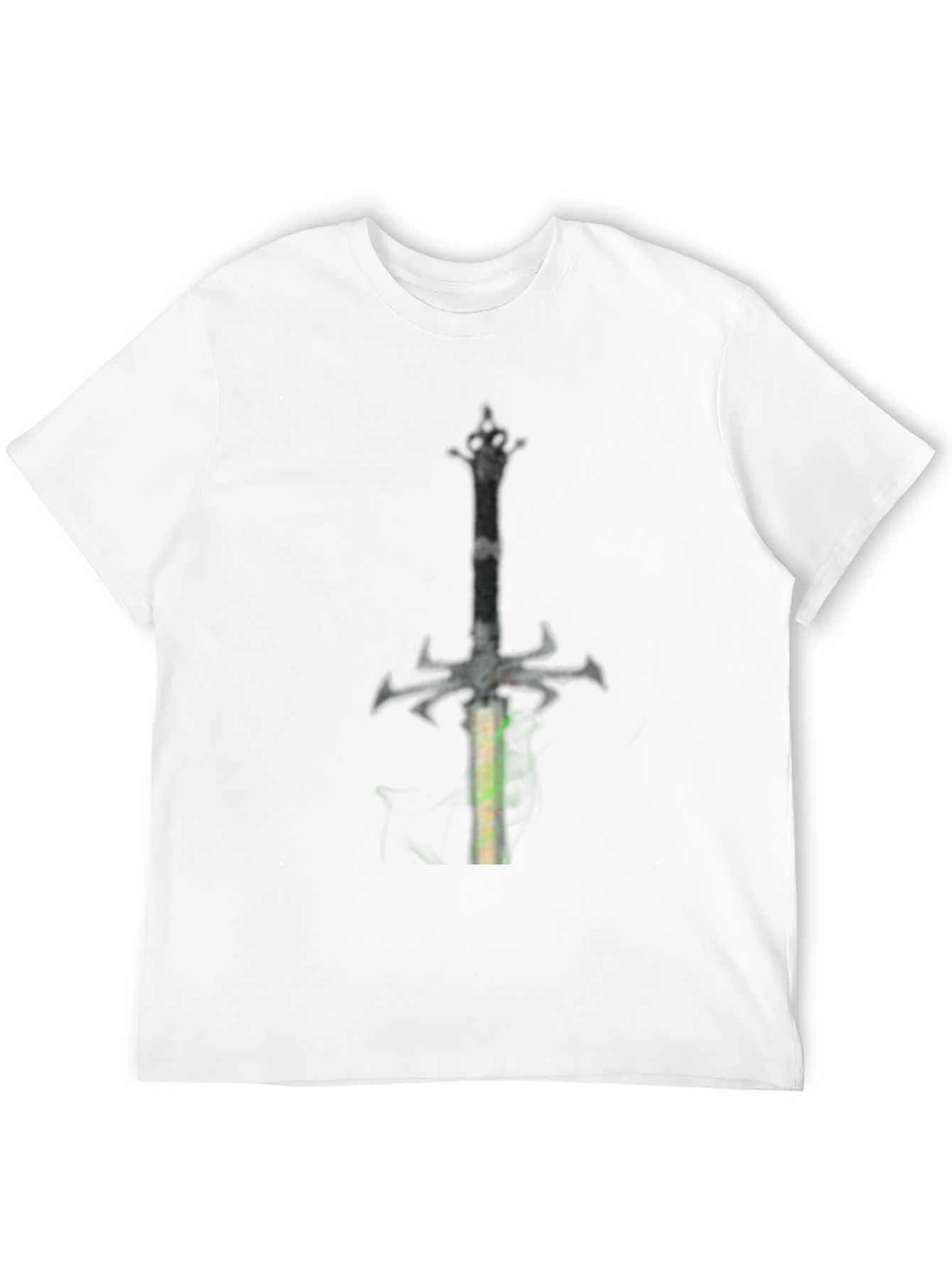 Black Fantasy Sword Graphic Tee - Black Cotton Casual Shirt view 12
