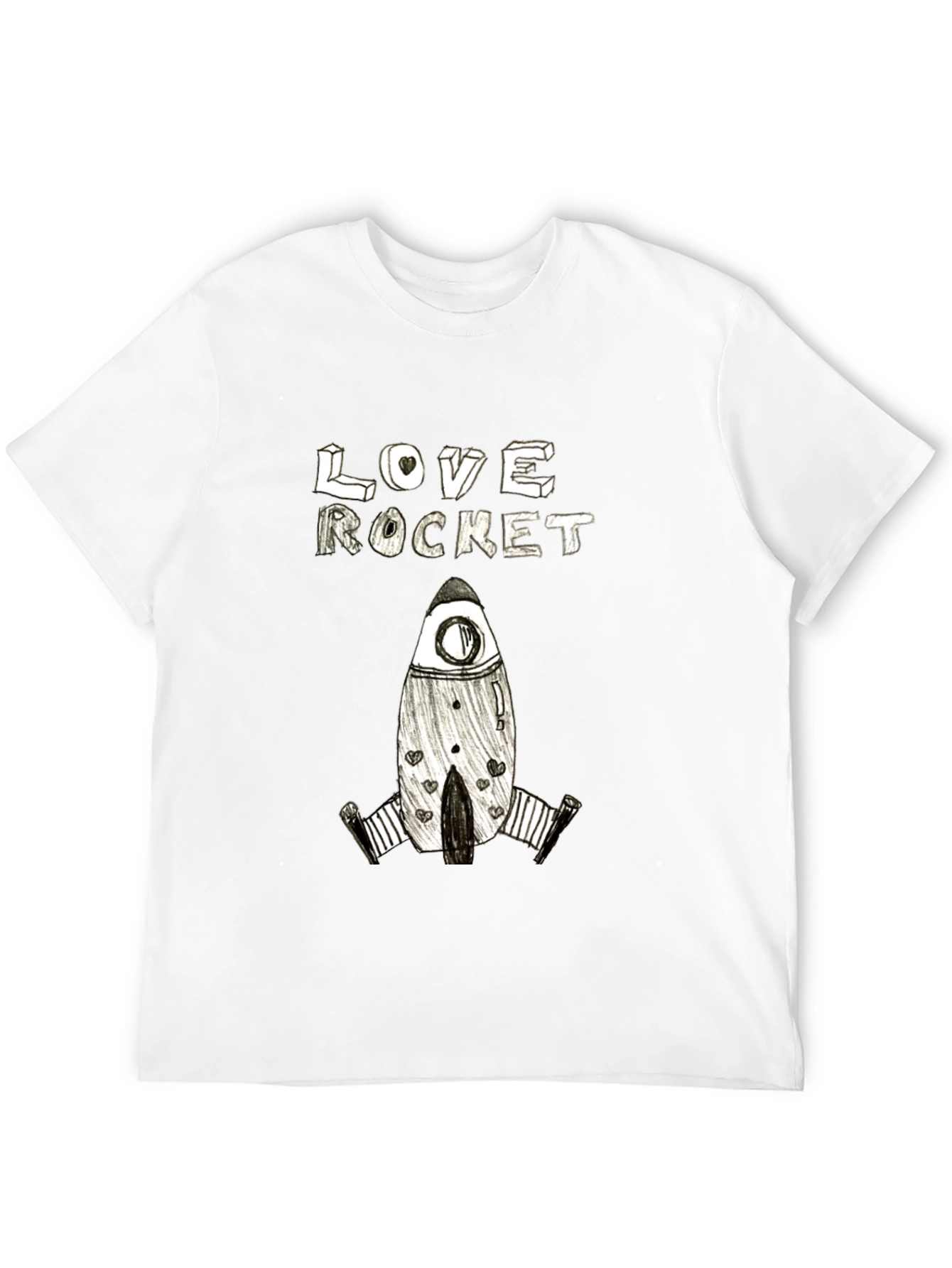 Black Love Rocket Graphic Tee - Black Cotton Blend view 12