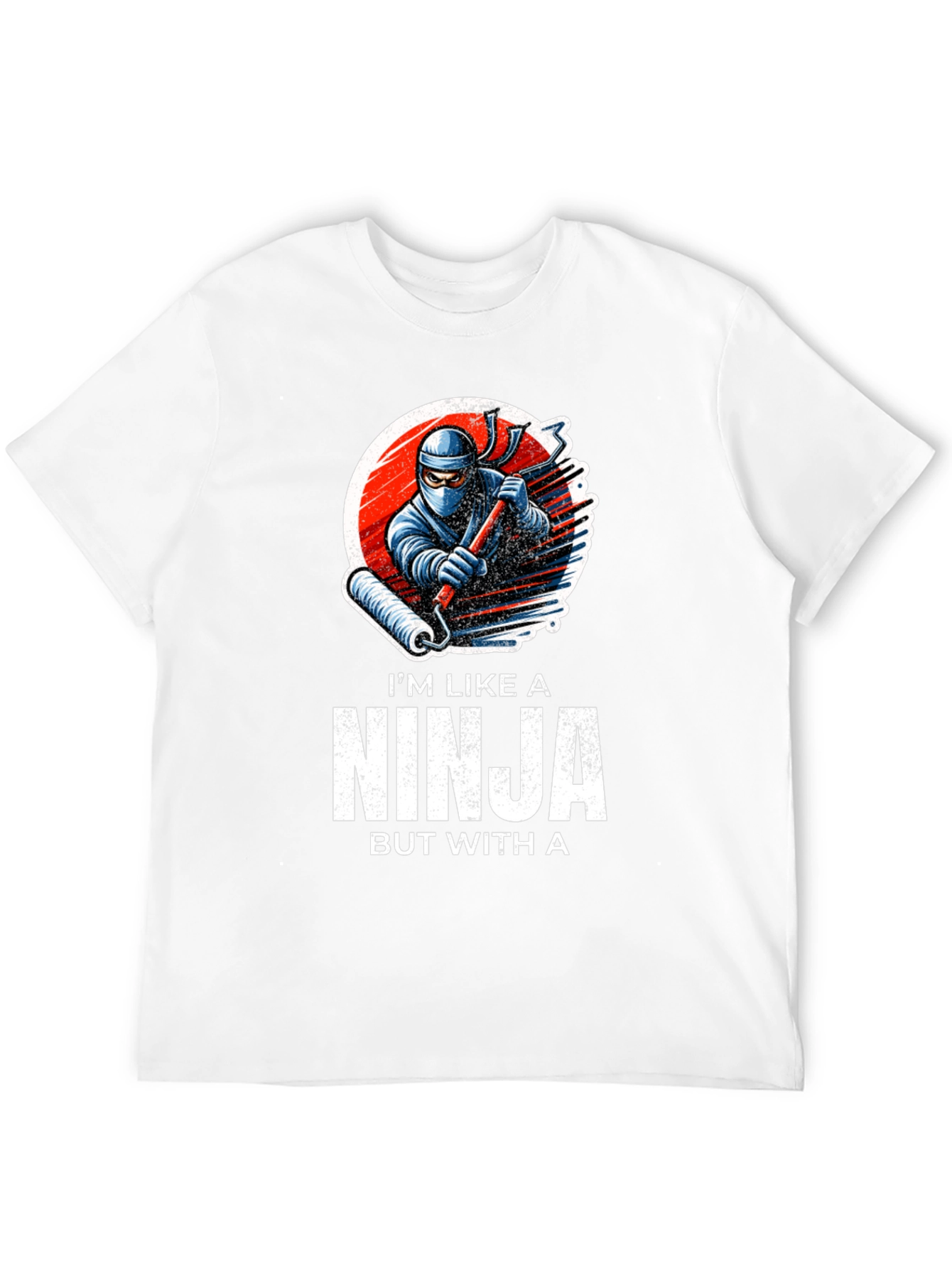 Black Ninja Painter T-Shirt - Funny Graphic Tee view 12