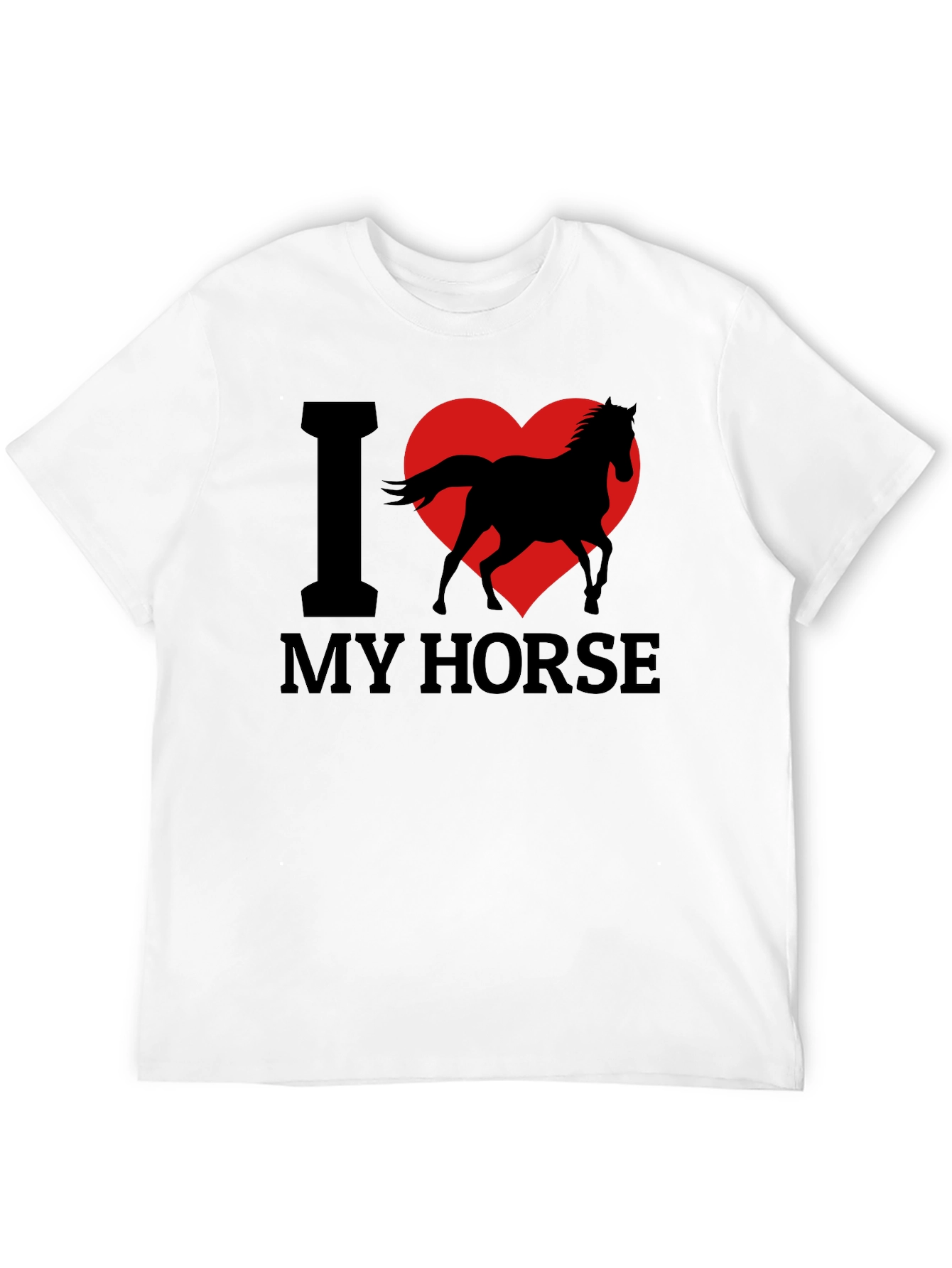 Black I Love My Horse T-Shirt - Black Cotton Tee view 12