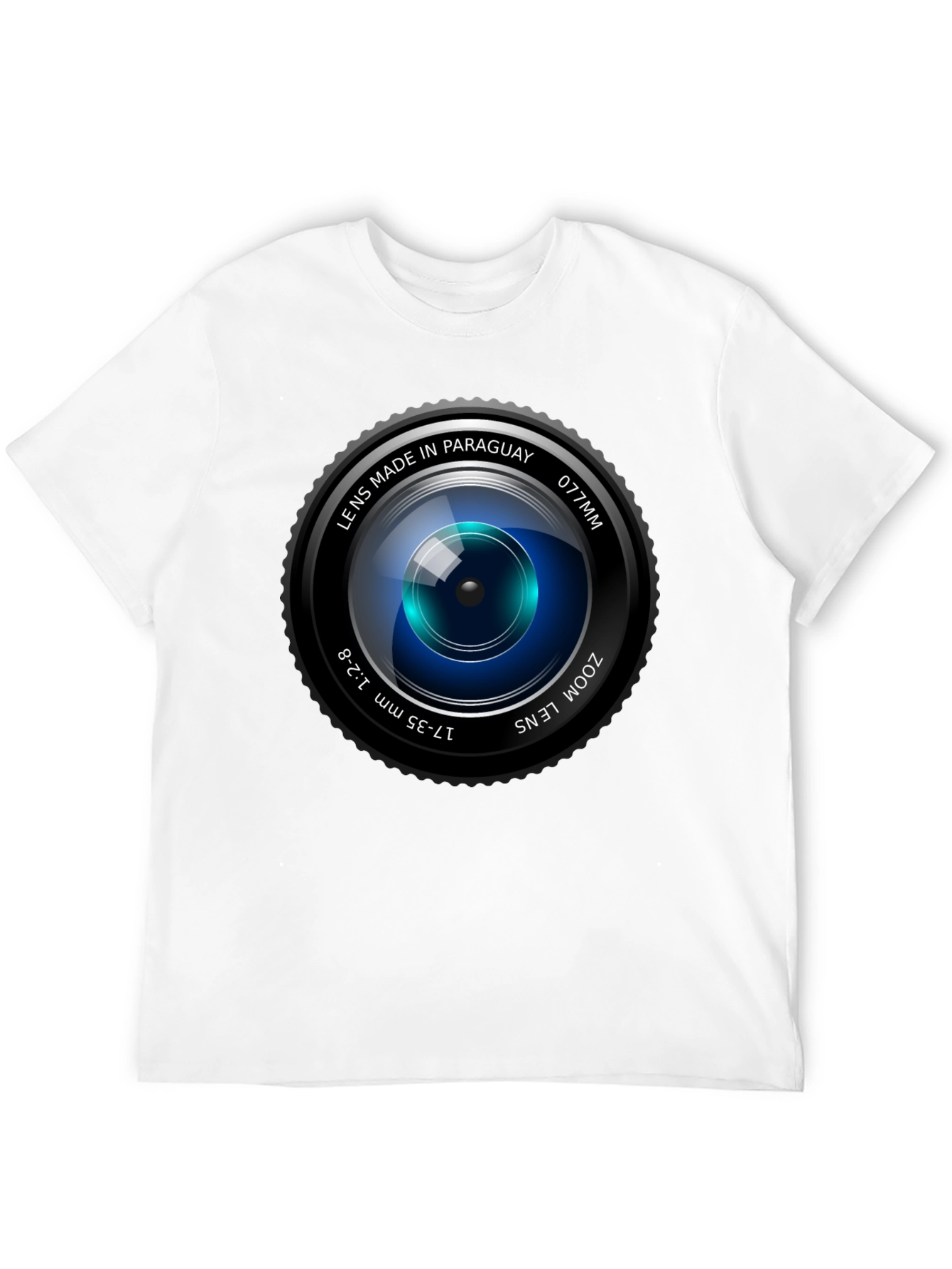 Black Camera Lens Graphic Print Crew Neck T-Shirt view 12