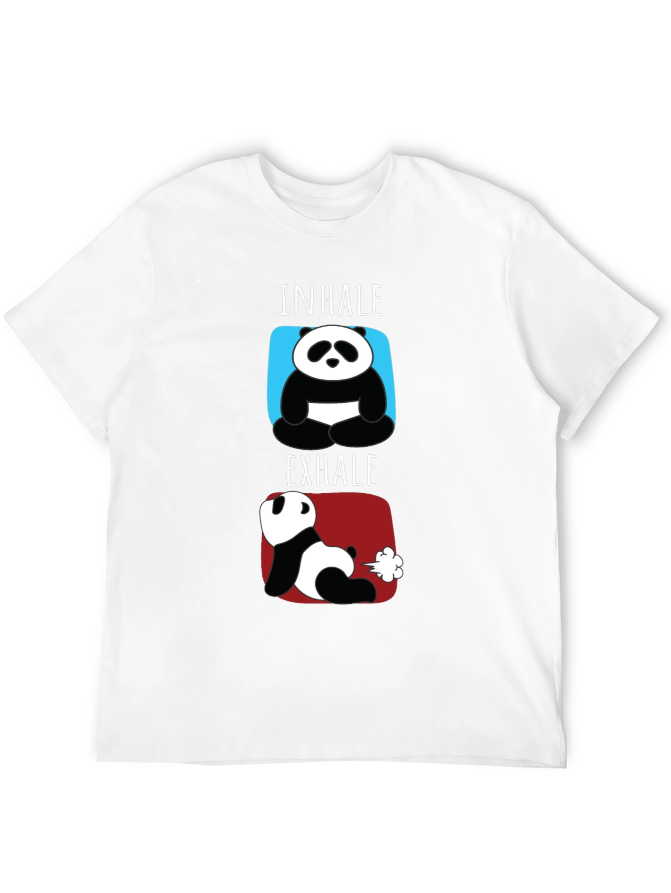 Black Inhale Exhale Funny Panda T-Shirt view 12