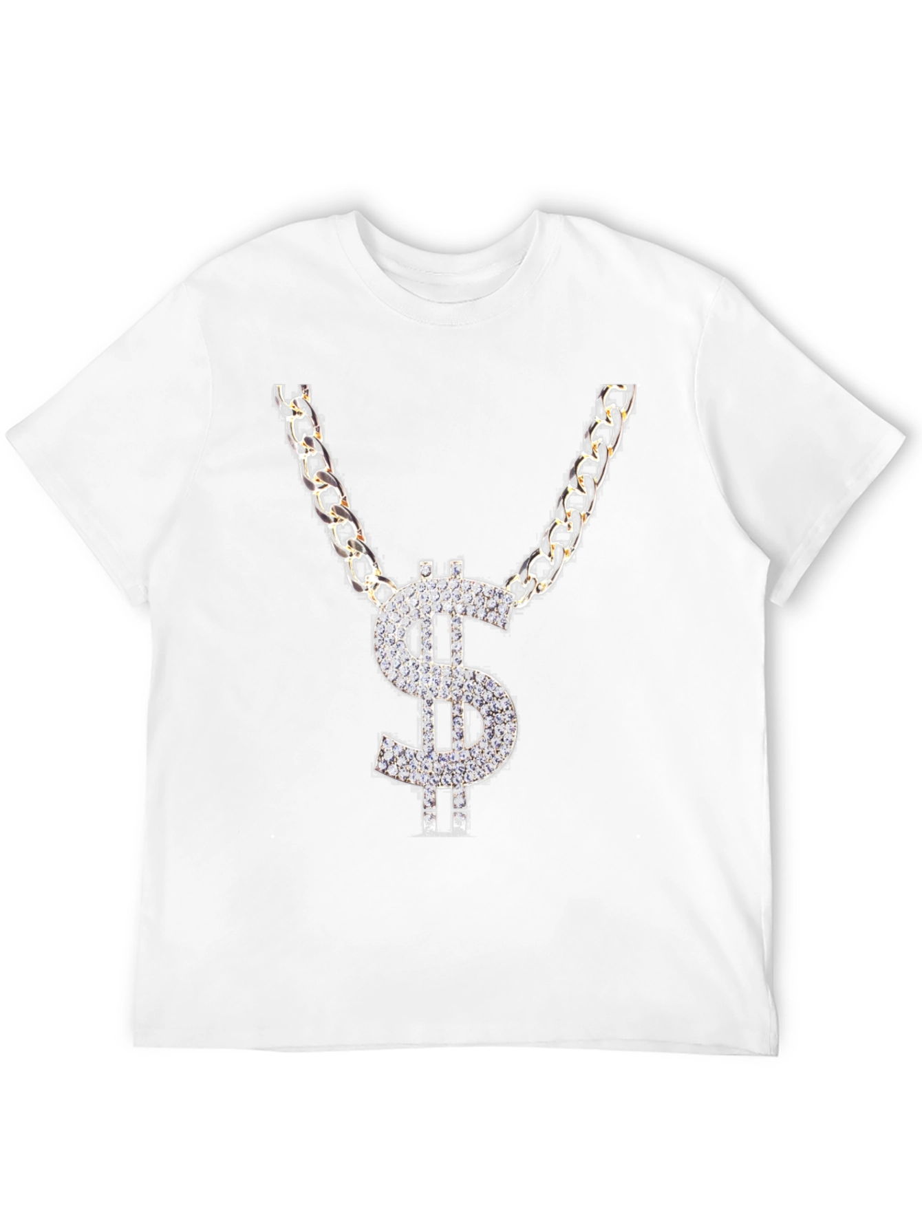 Black Dollar Sign Chain Graphic T-Shirt view 12