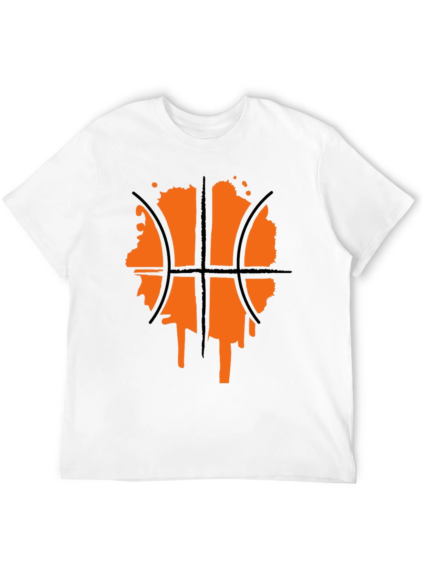 Black Basketball Graphic Tee - Black Crew Neck Shirt view 12