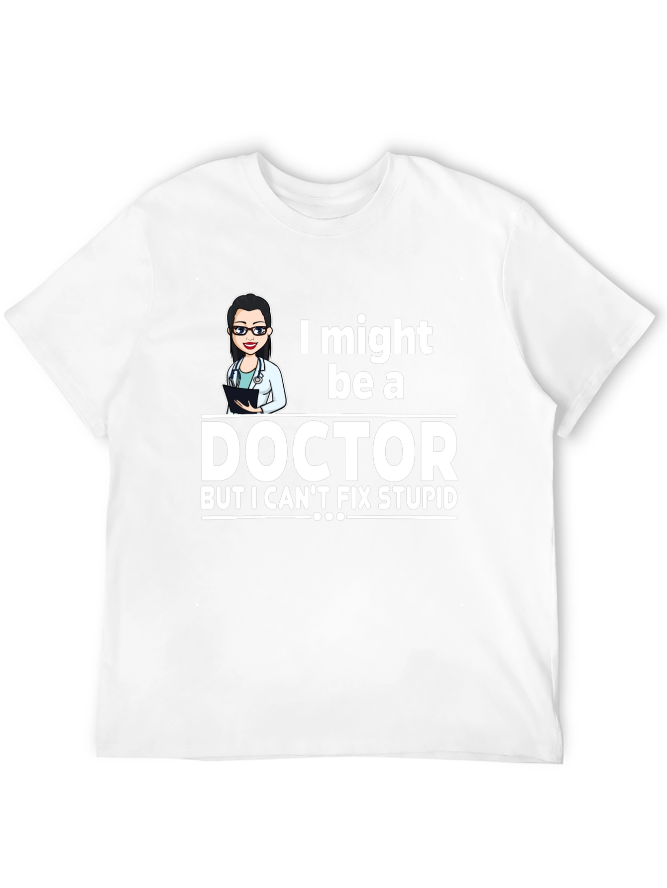 Black Doctor Humor Graphic Tee - I Might Be A Doctor T-Shirt view 12
