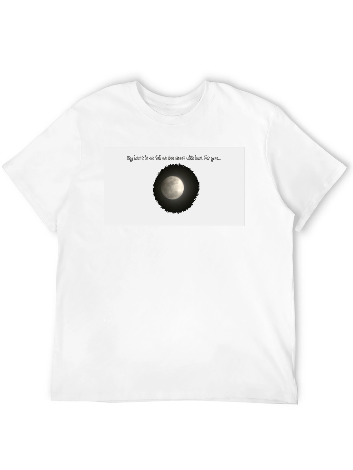 Black Moon Love T-Shirt - Heart Full of Love Design view 12