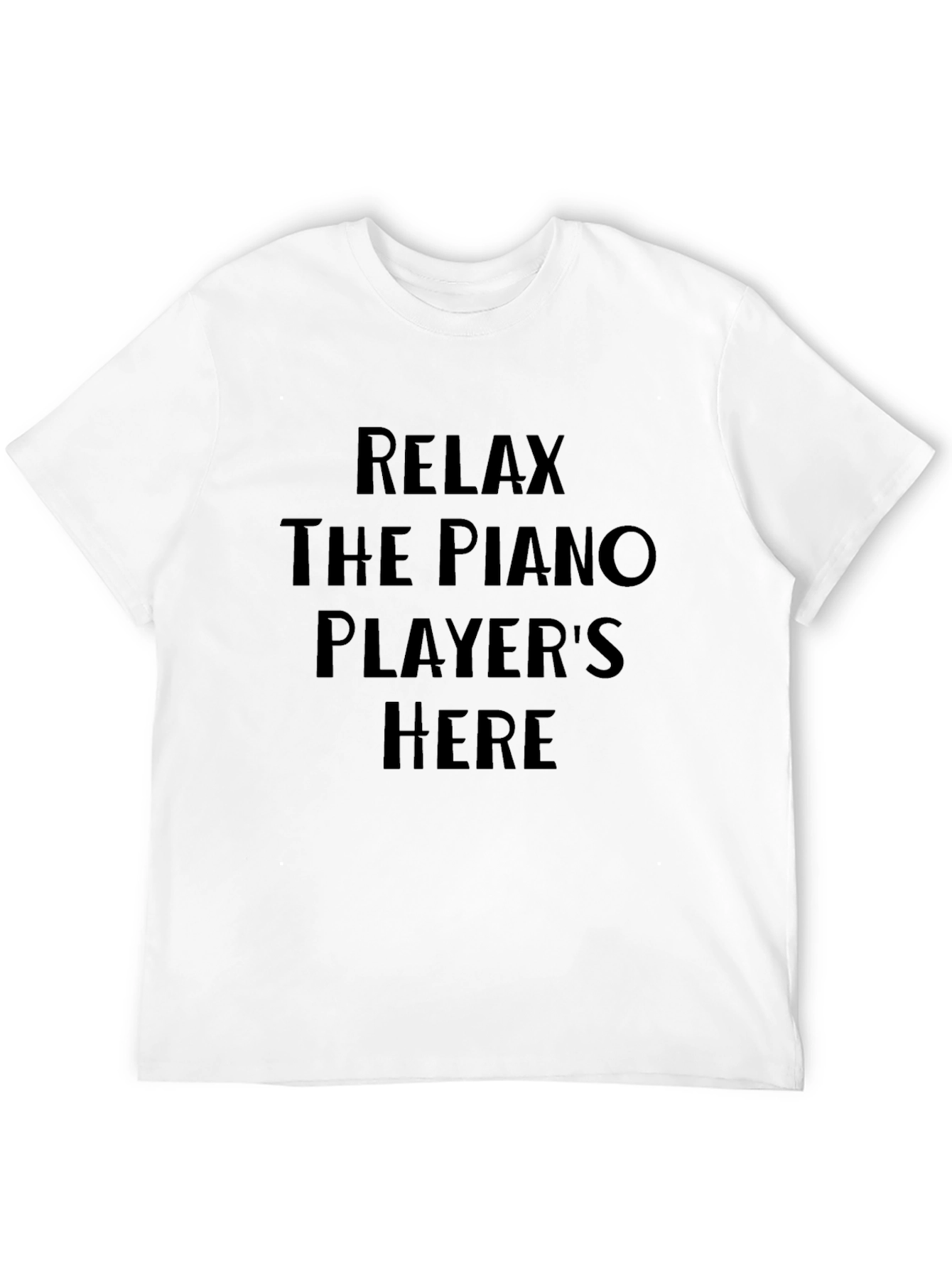 Black Relax Piano Player T-Shirt - Comfy Black Tee view 12