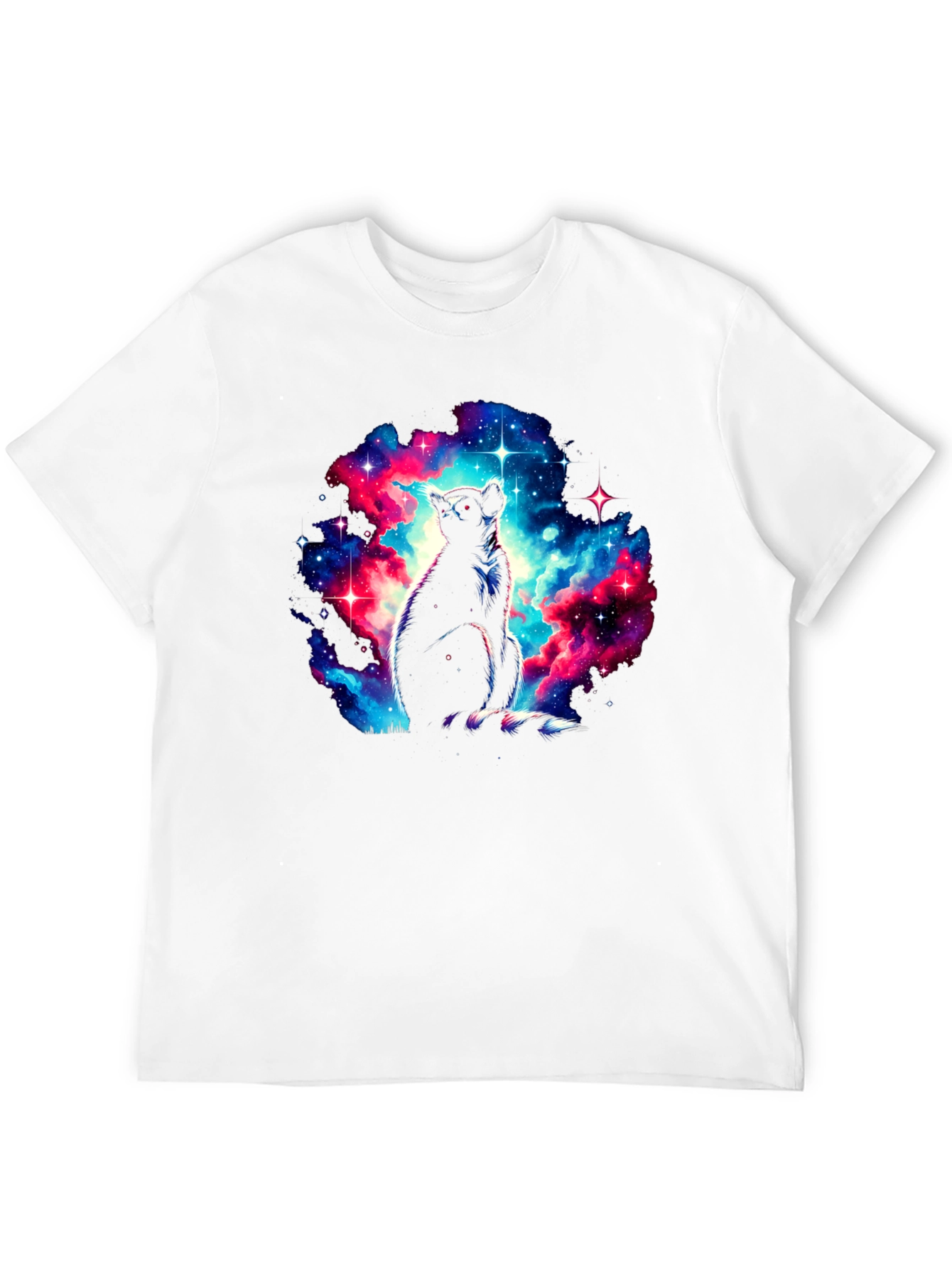 Black Galaxy Lemur Graphic T-Shirt - Men's Black Tee view 12