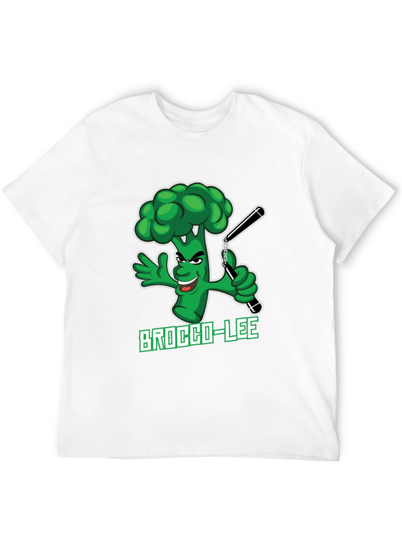 Black Brocco-Lee T-Shirt: Funny Broccoli Karate Tee view 12