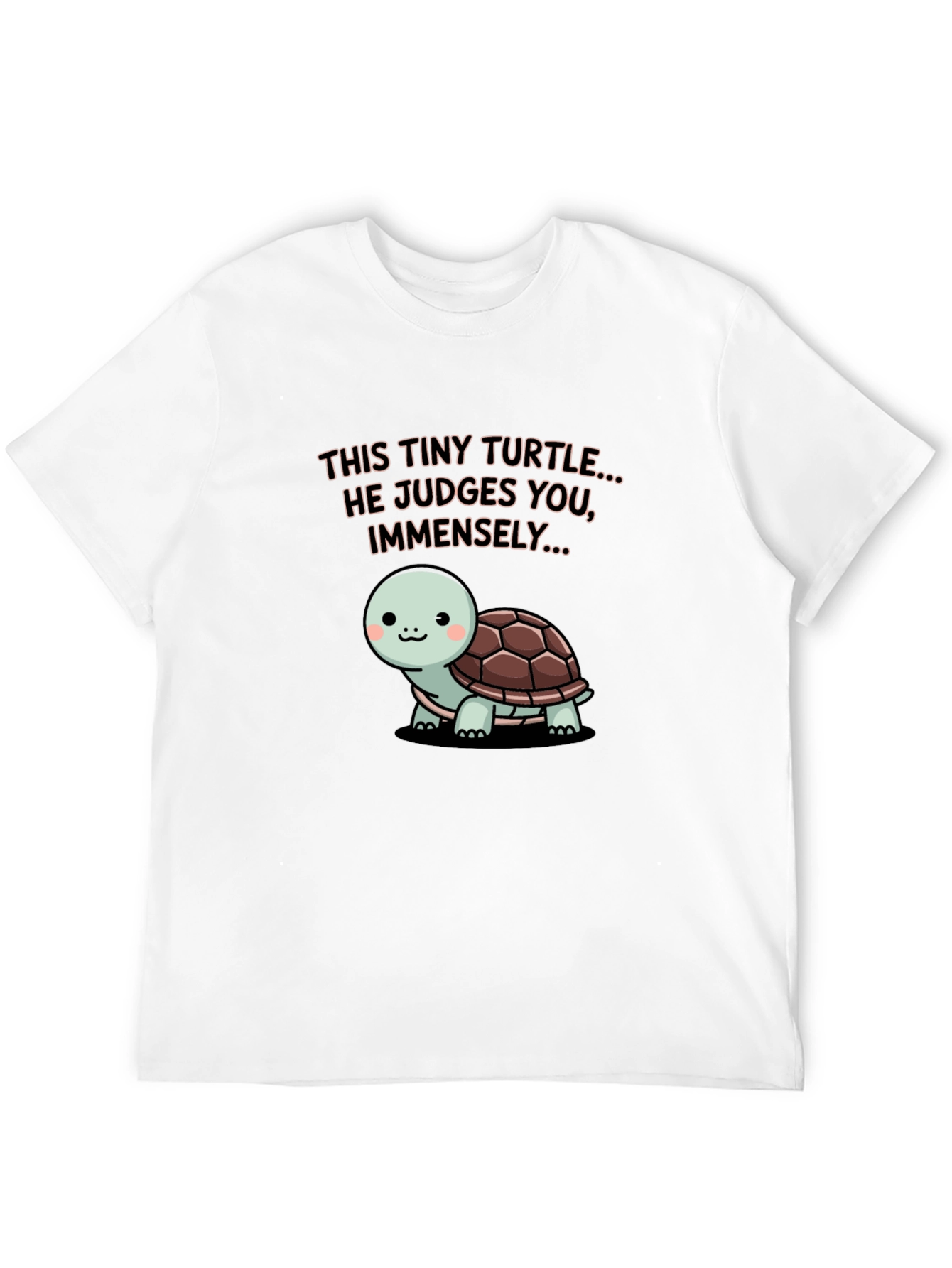 Black Tiny Turtle Judges You Graphic Tee view 12