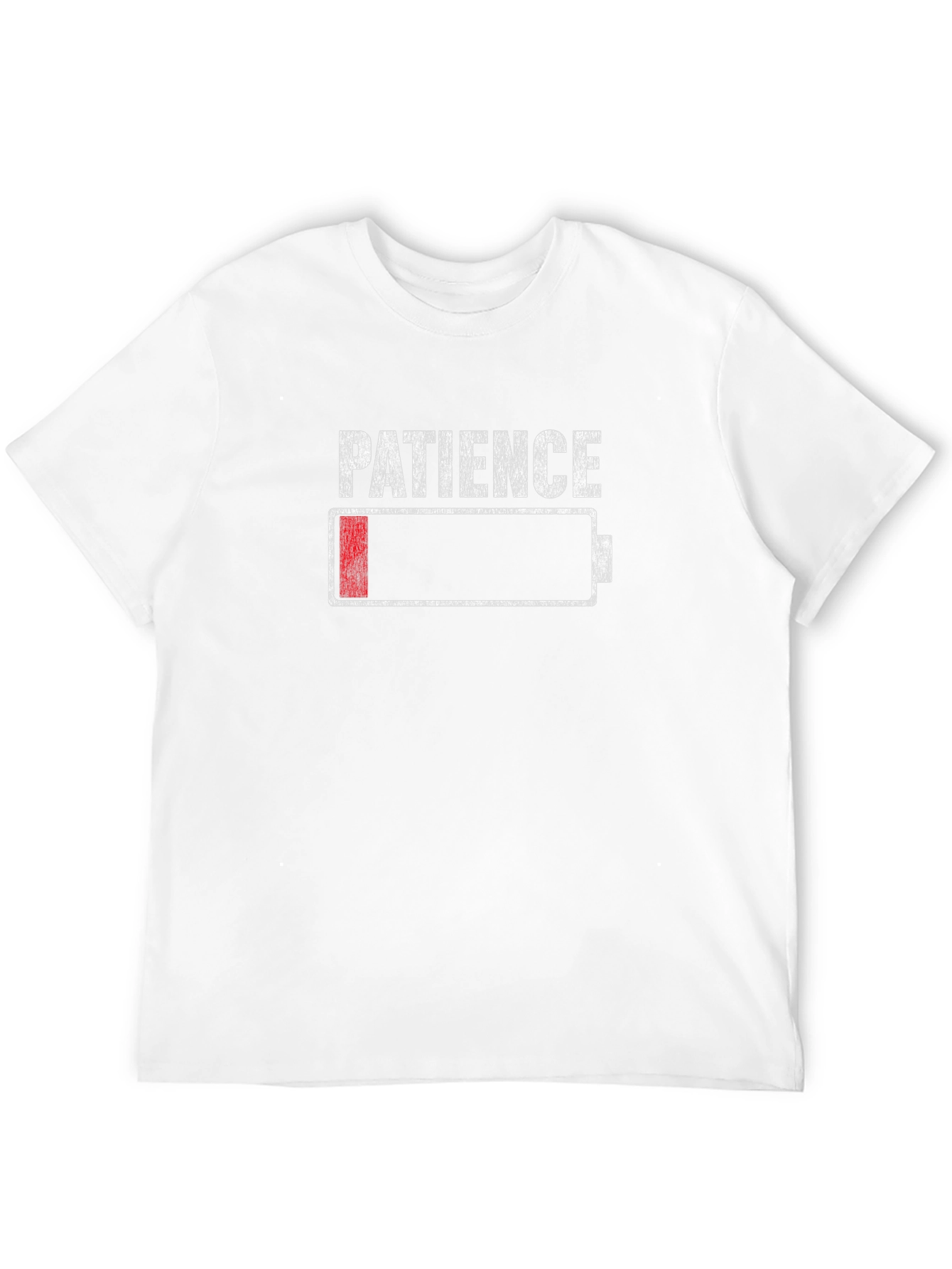 Black Patience Low Battery Funny Graphic T-Shirt view 12
