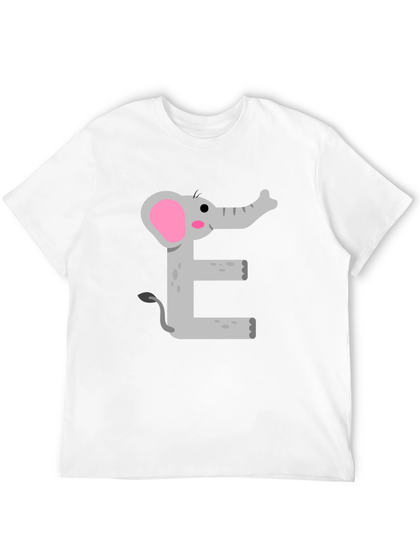 Black Elephant E Graphic Tee - Kids Alphabet Shirt view 12