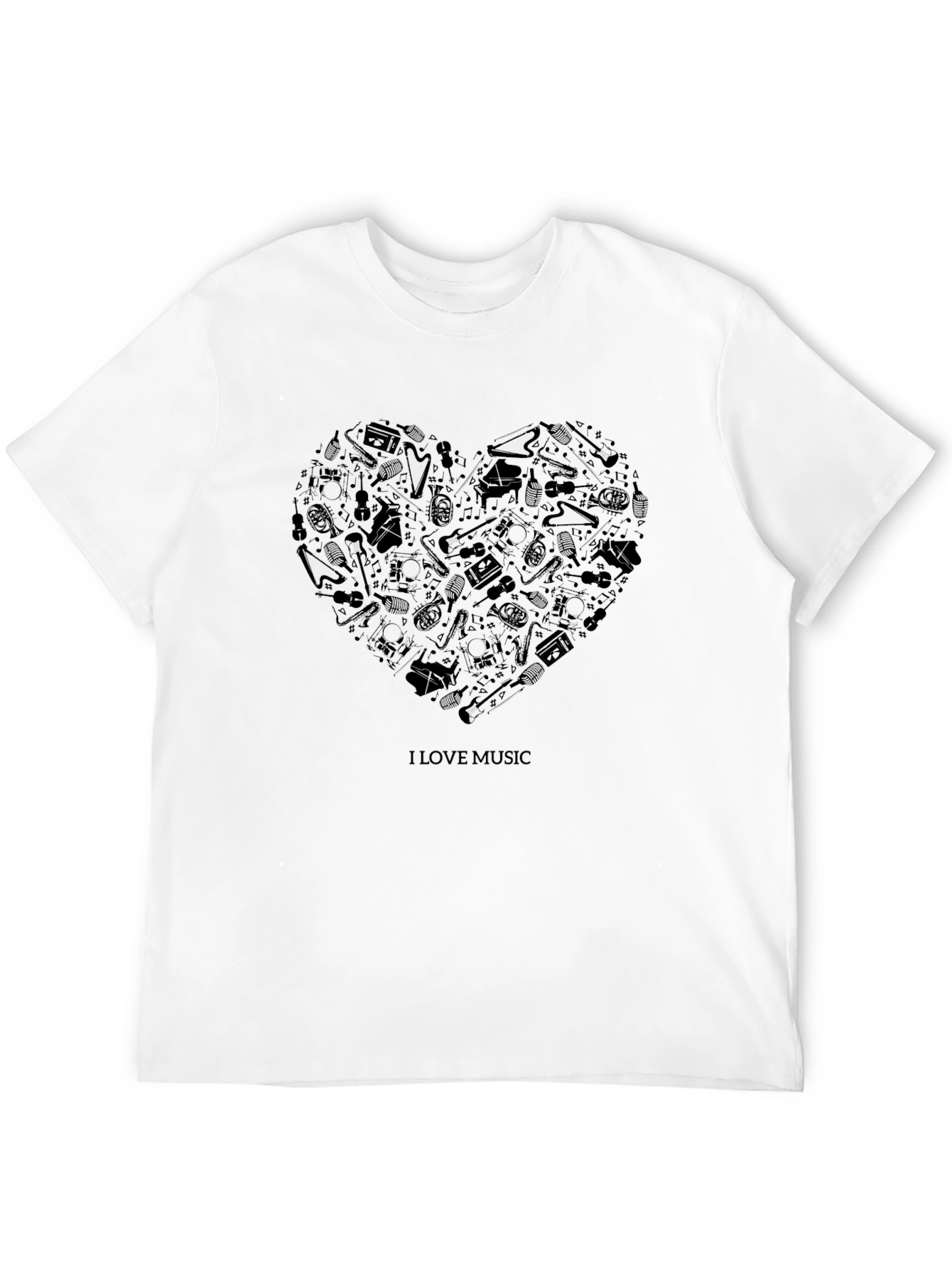 Black Music Lover's Heart T-Shirt view 12