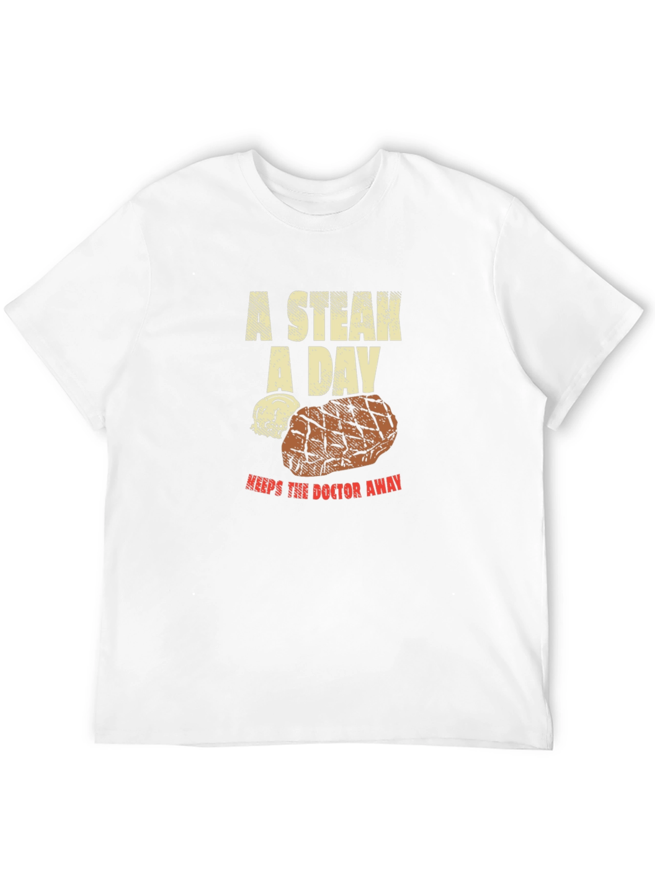 Black Funny Steak Lover T-Shirt - A Steak A Day Graphic Tee view 12