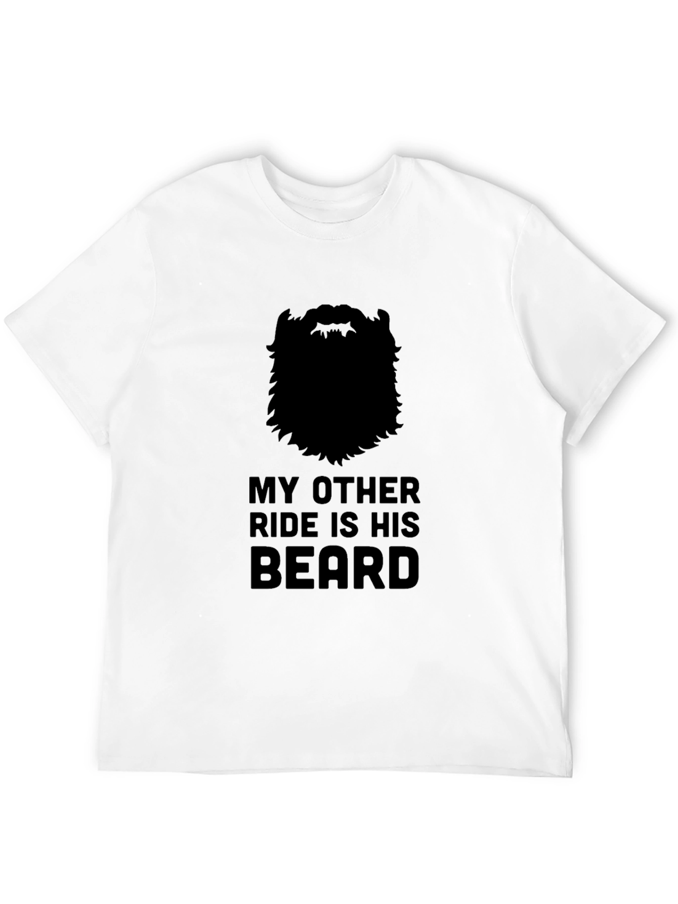 Black My Other Ride Is His Beard Graphic T-Shirt view 12
