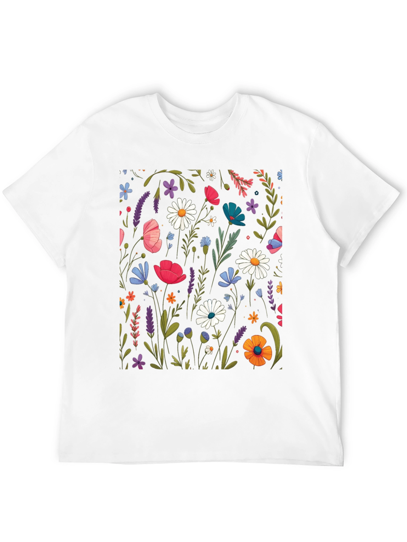 Black Floral Print Black T-Shirt view 12