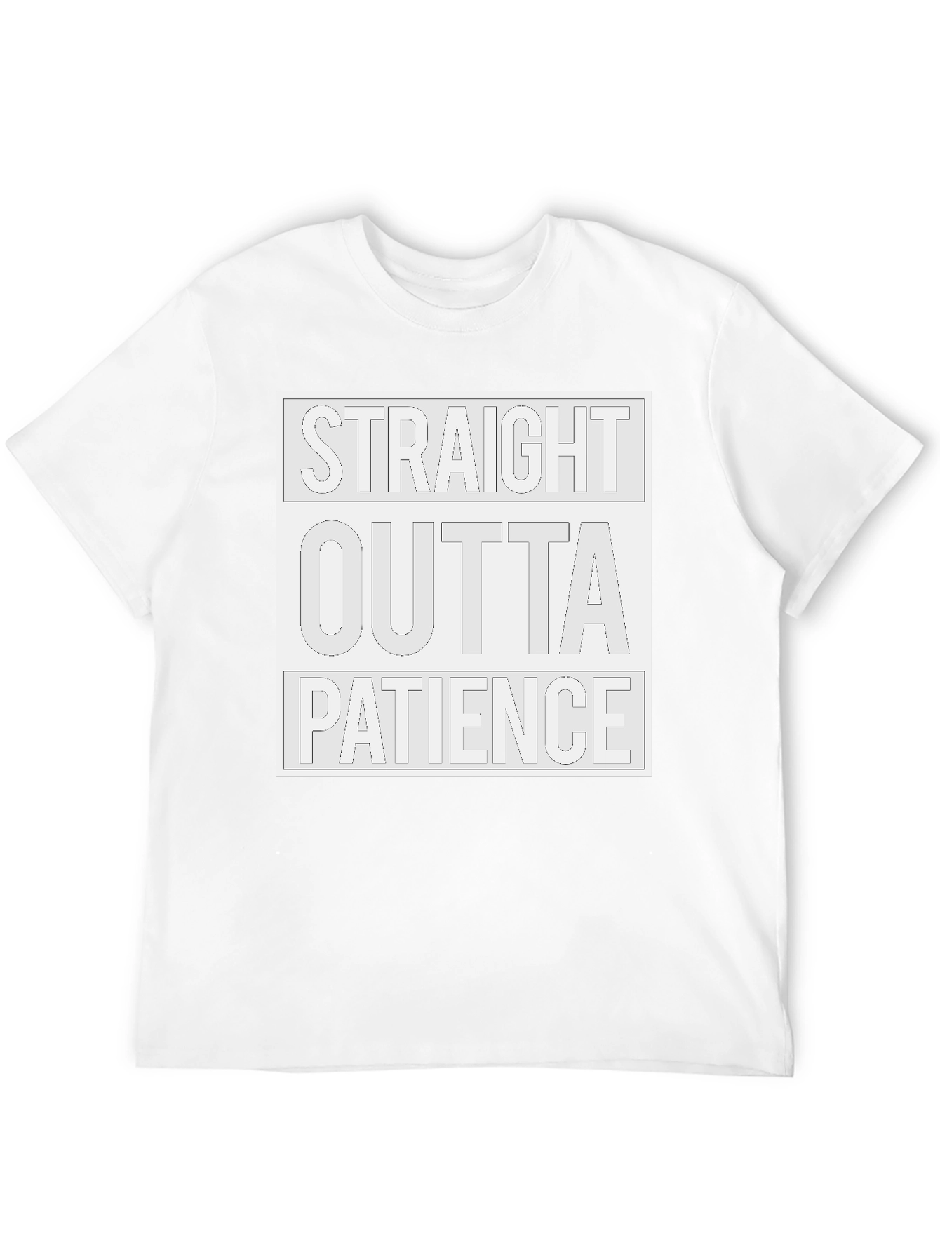 Black Straight Outta Patience Graphic Tee - Black Cotton T-Shirt view 12