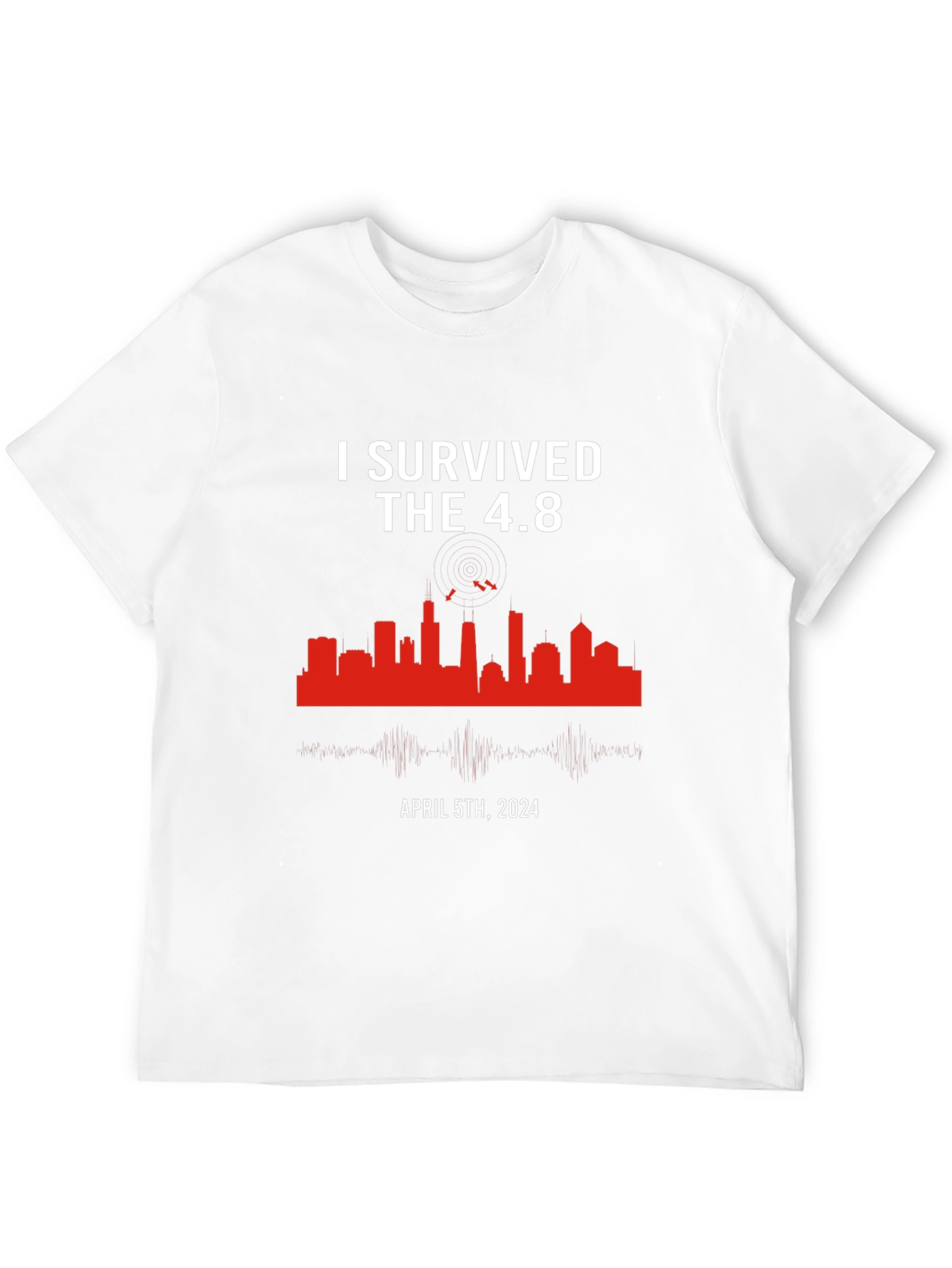 Black I Survived the 4.8 Earthquake April 5th, 2024 T-Shirt view 12