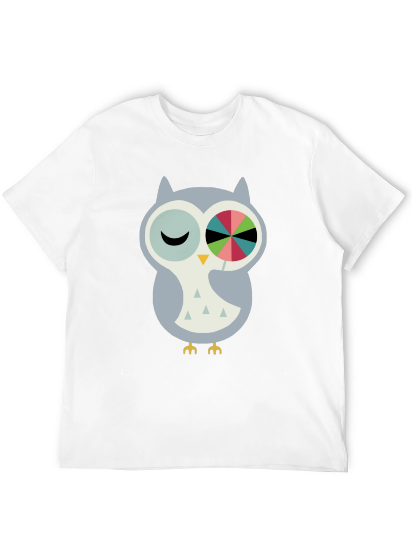 Black Whimsical Owl Graphic Tee - Cotton Blend Comfort view 12