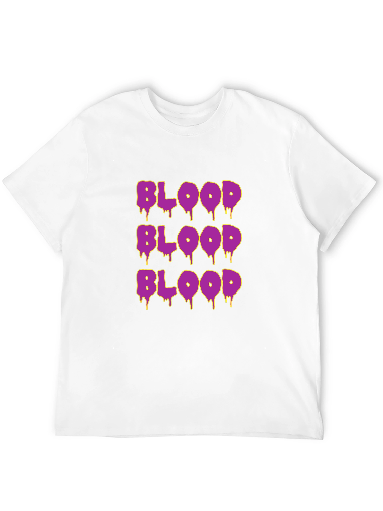 Black Blood Drip T-Shirt - Purple Novelty Graphic Tee view 12