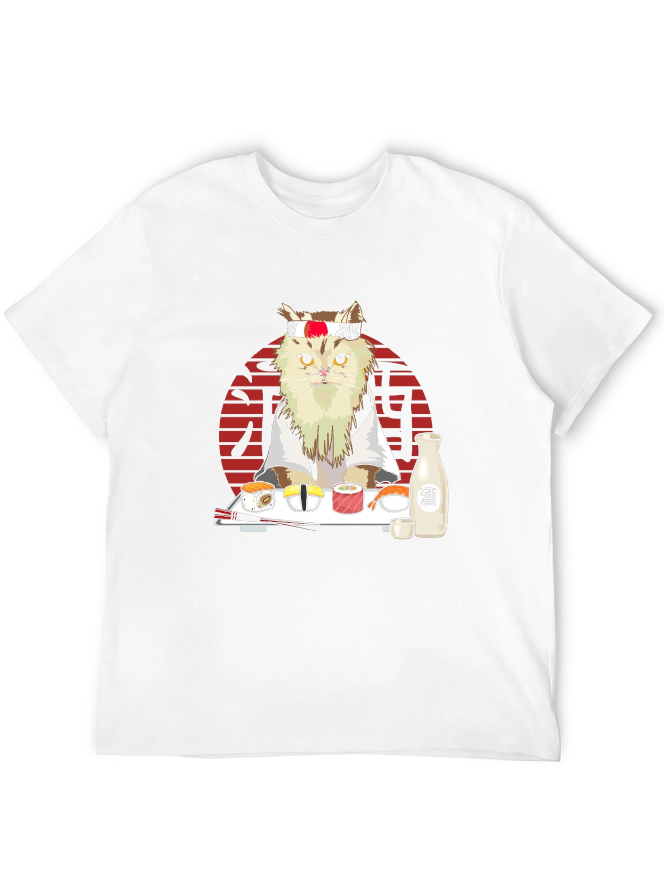 Black Sushi Cat T-Shirt - Cute Chef Kitten Tee view 12