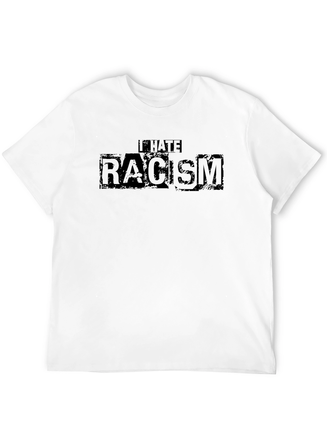 Black I Hate Racism T-Shirt view 12