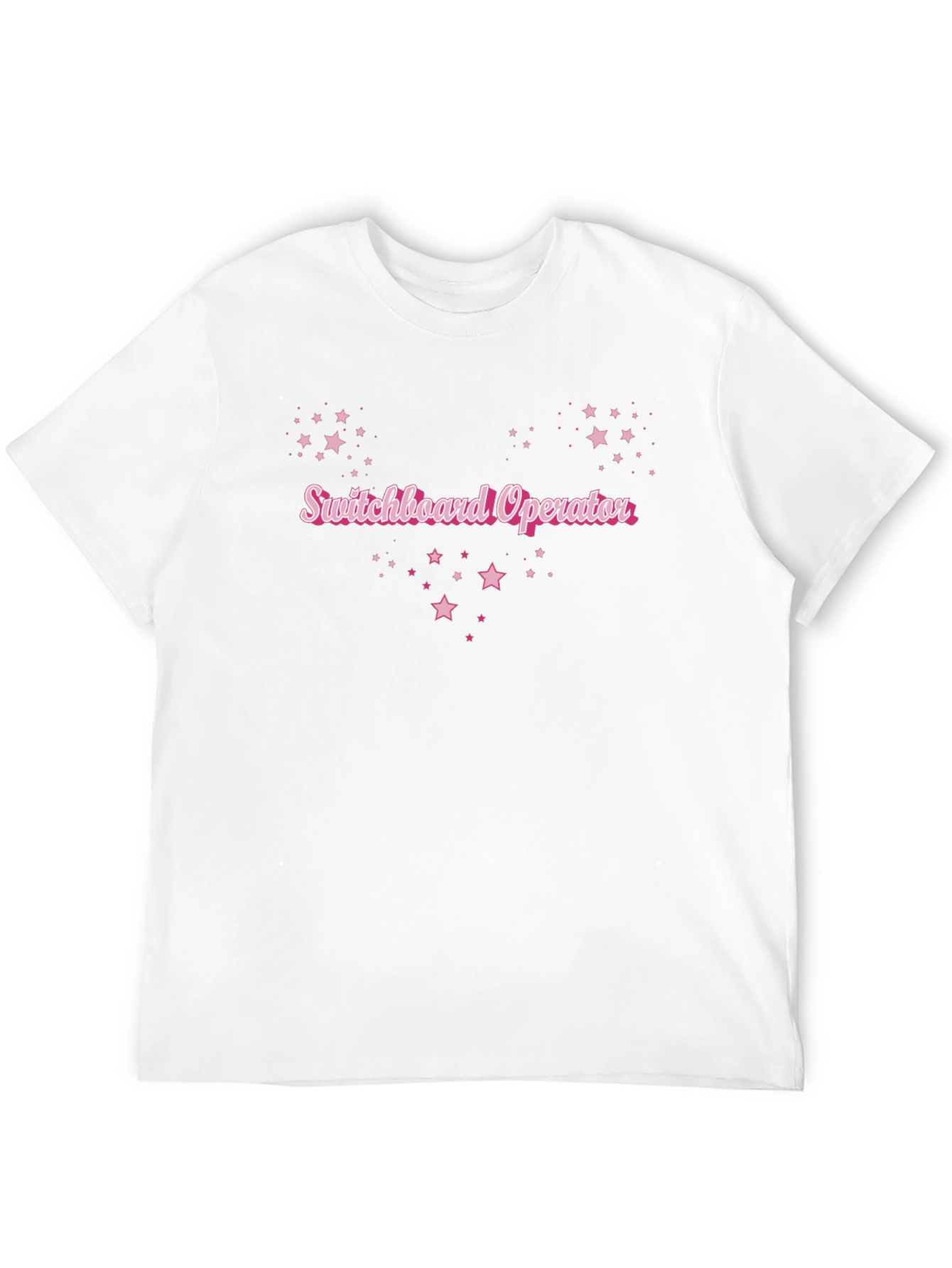 Black Switchboard Operator Pink Star T-Shirt view 12