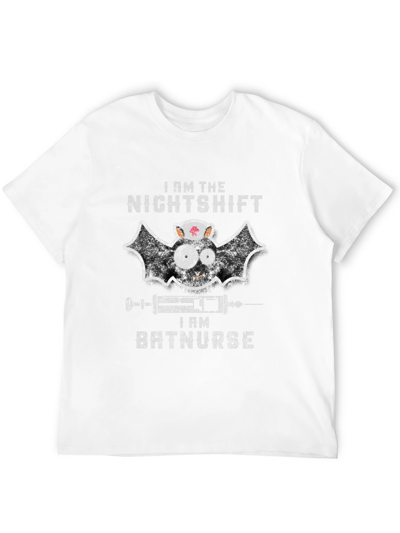 Black Nightshift Batnurse Graphic Tee - Halloween Nurse Shirt view 12