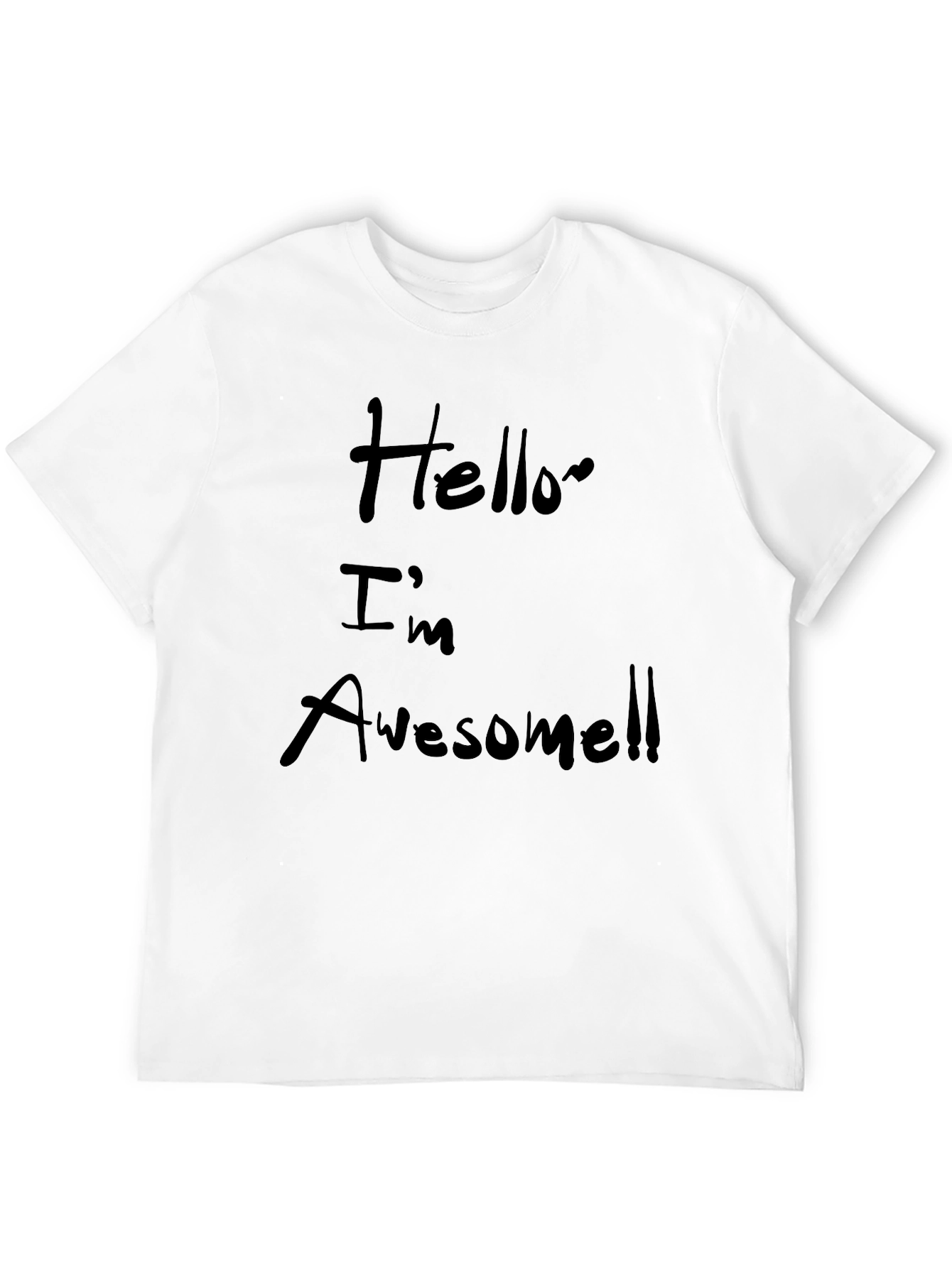 Black Hello I'm Awesome Black T-Shirt view 12