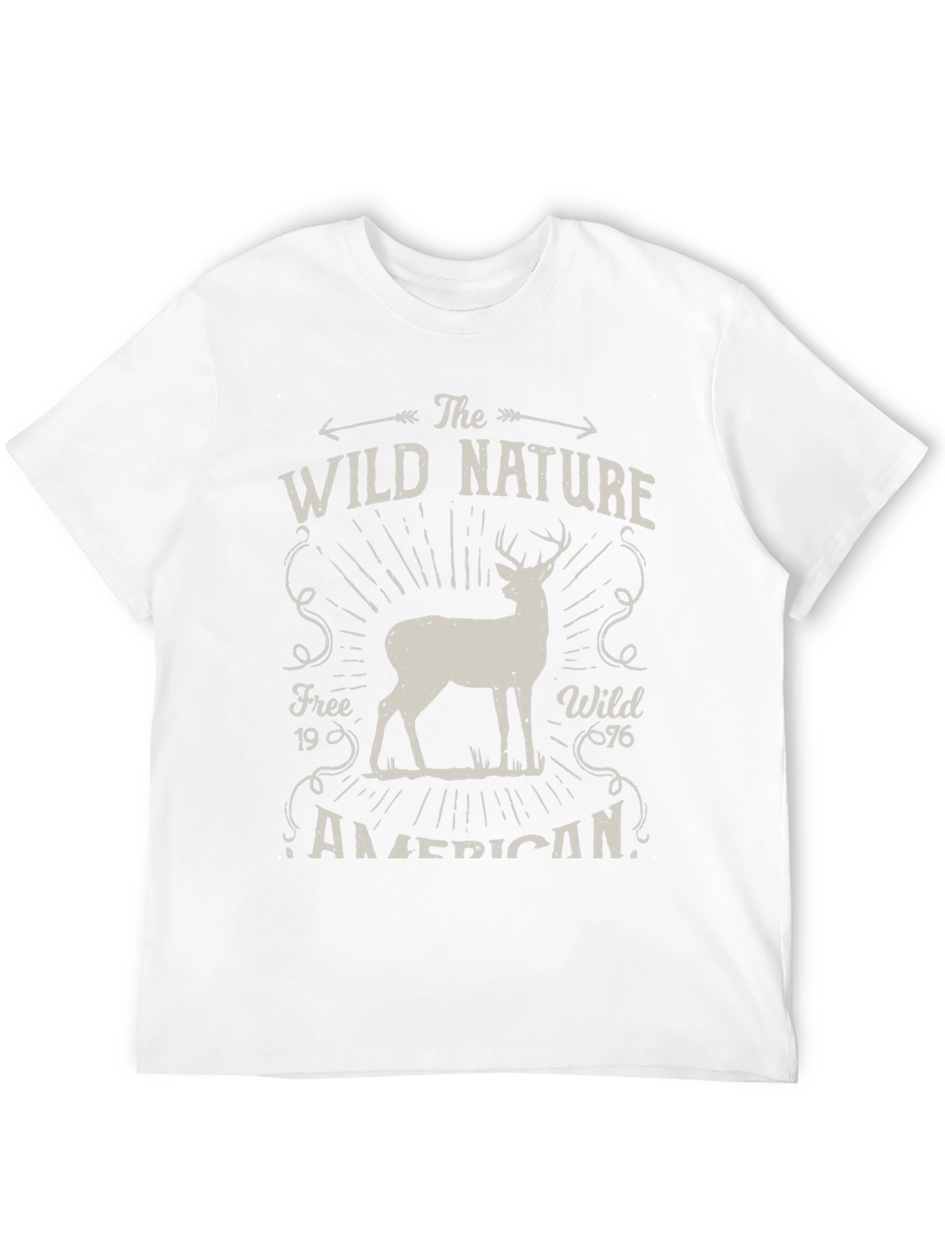 Black Wild Nature Graphic Tee - American Deer Print view 12