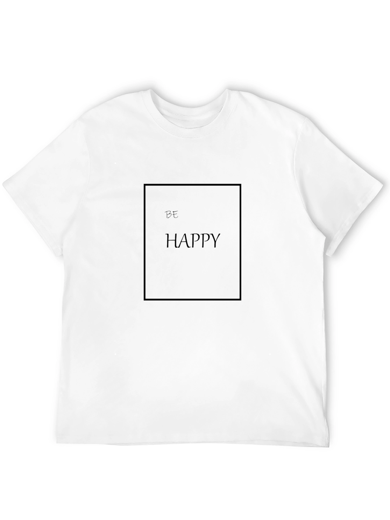 Black Be Happy Black Graphic T-Shirt view 12