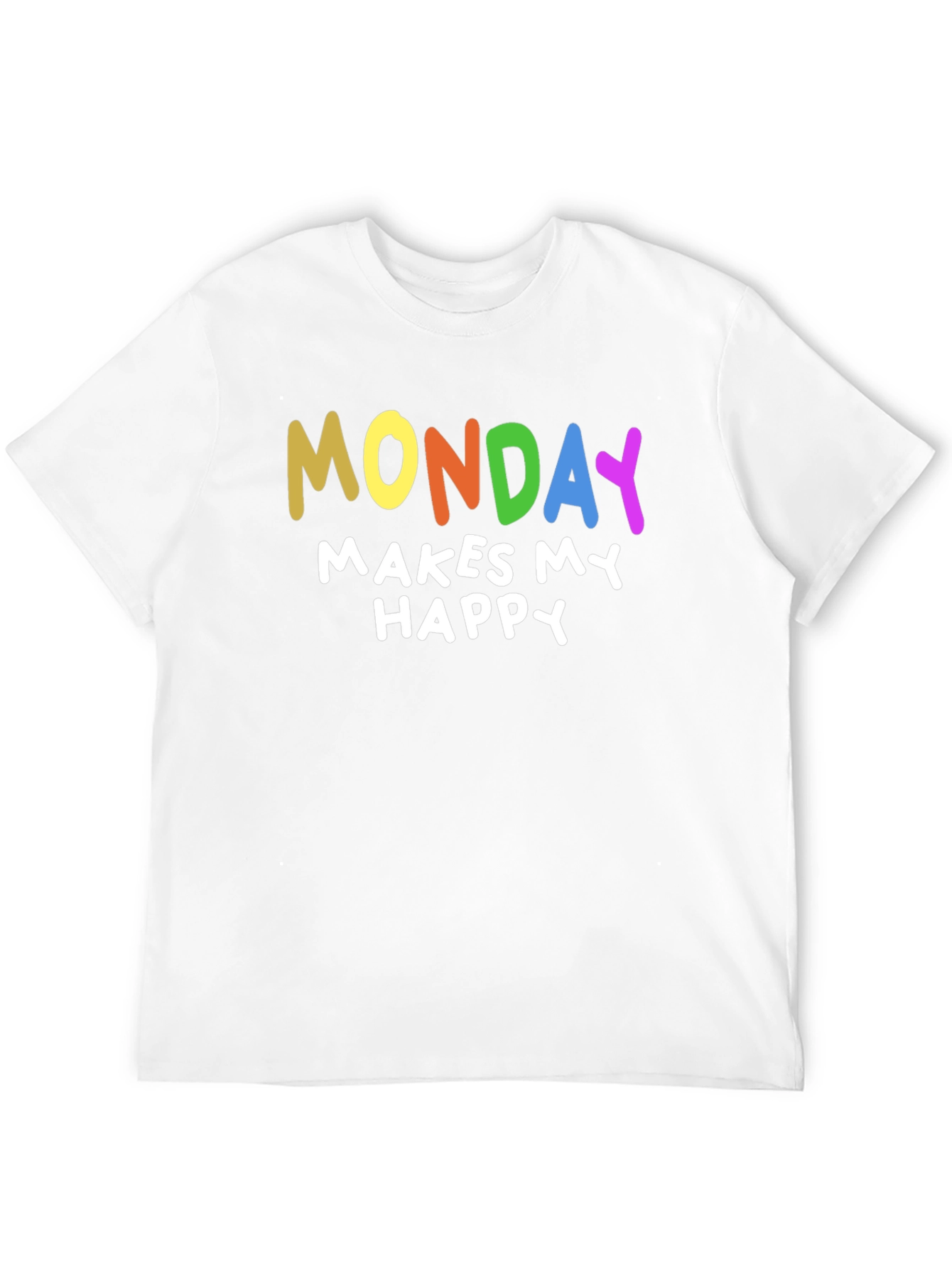 Black Funny Monday Makes Me Happy T-Shirt view 12