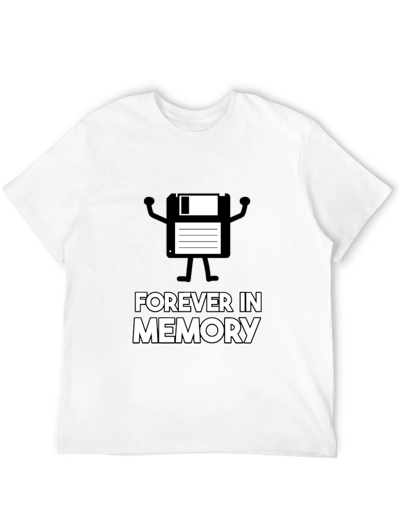Forever In Memory Floppy Disk Black T-Shirt - 12