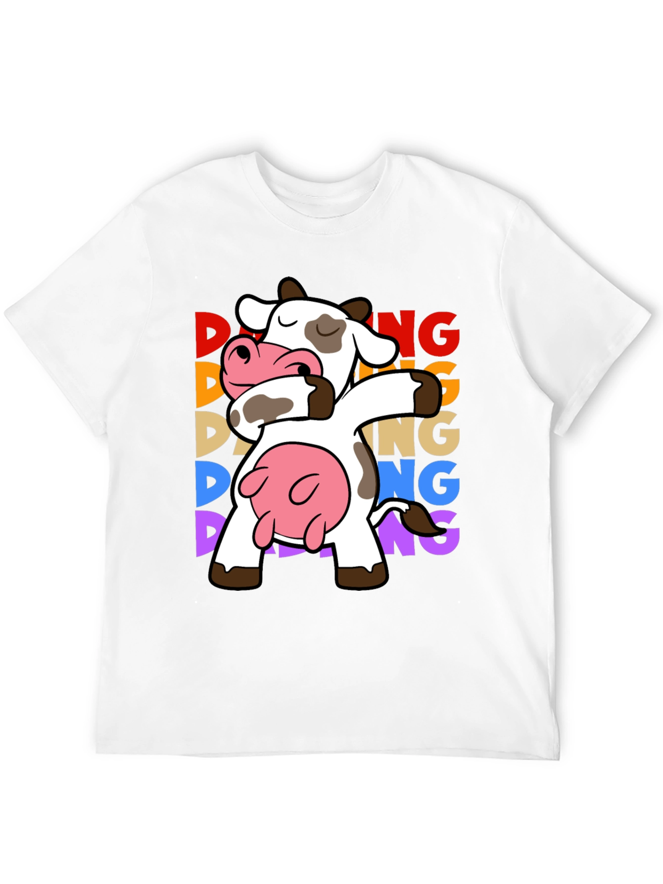Black Dabbing Cow Graphic Tee - Funny Animal T-Shirt view 12