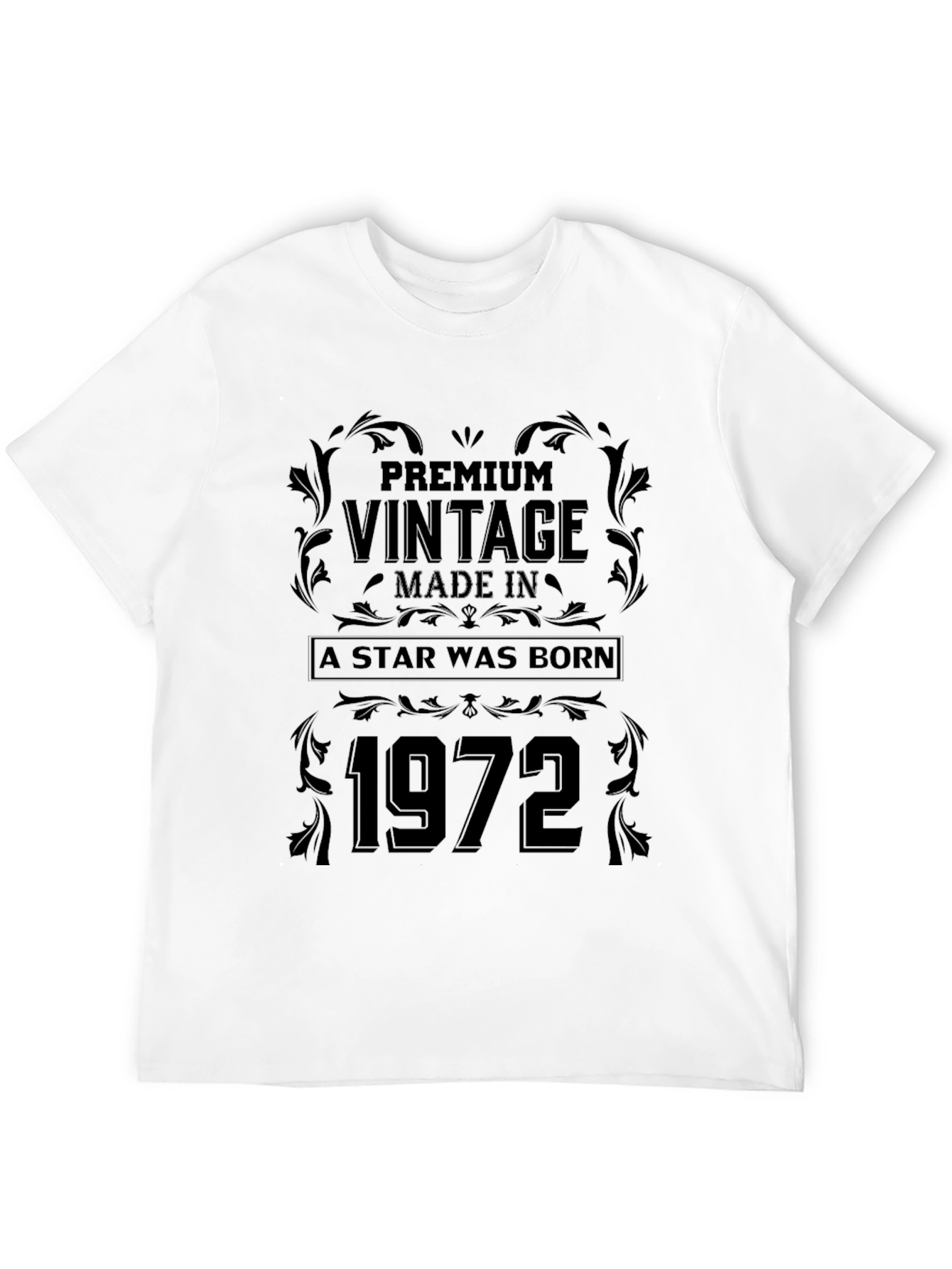 Black Vintage 1972 Birthday T-Shirt view 12