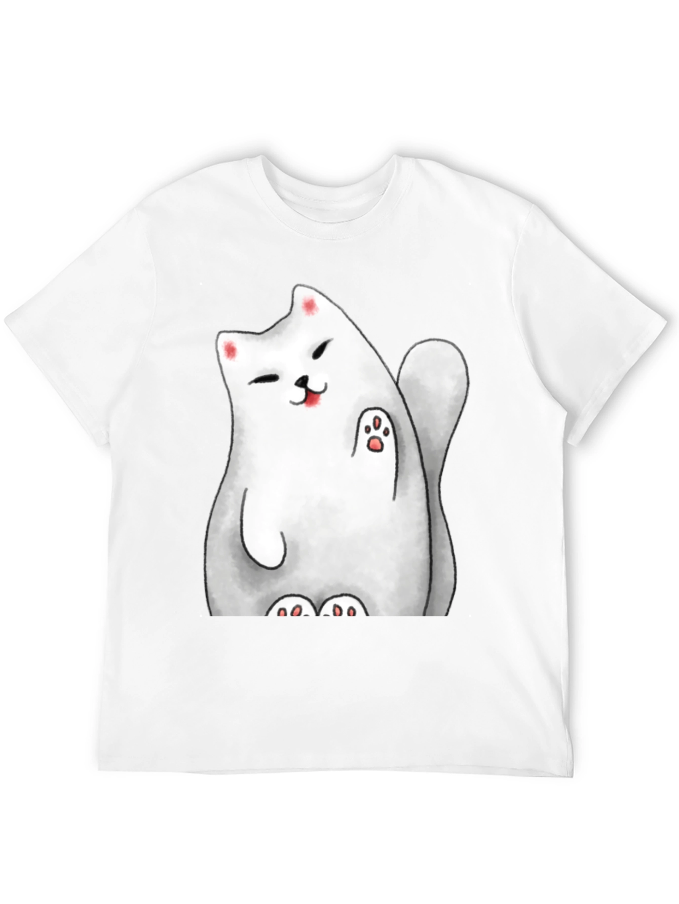 Black Lucky Cat Graphic Tee - Cute Cartoon Style view 12