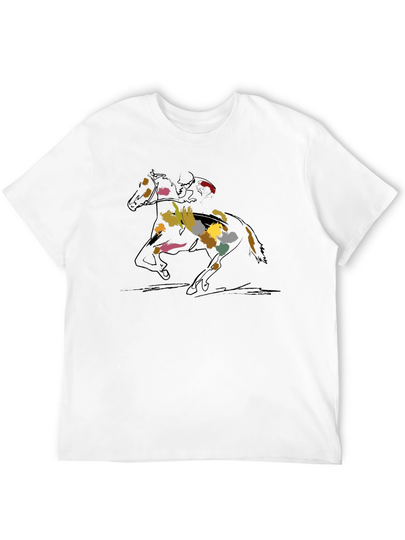 Black Horse Race Graphic Tee - Stylish Men's Black T-Shirt view 12