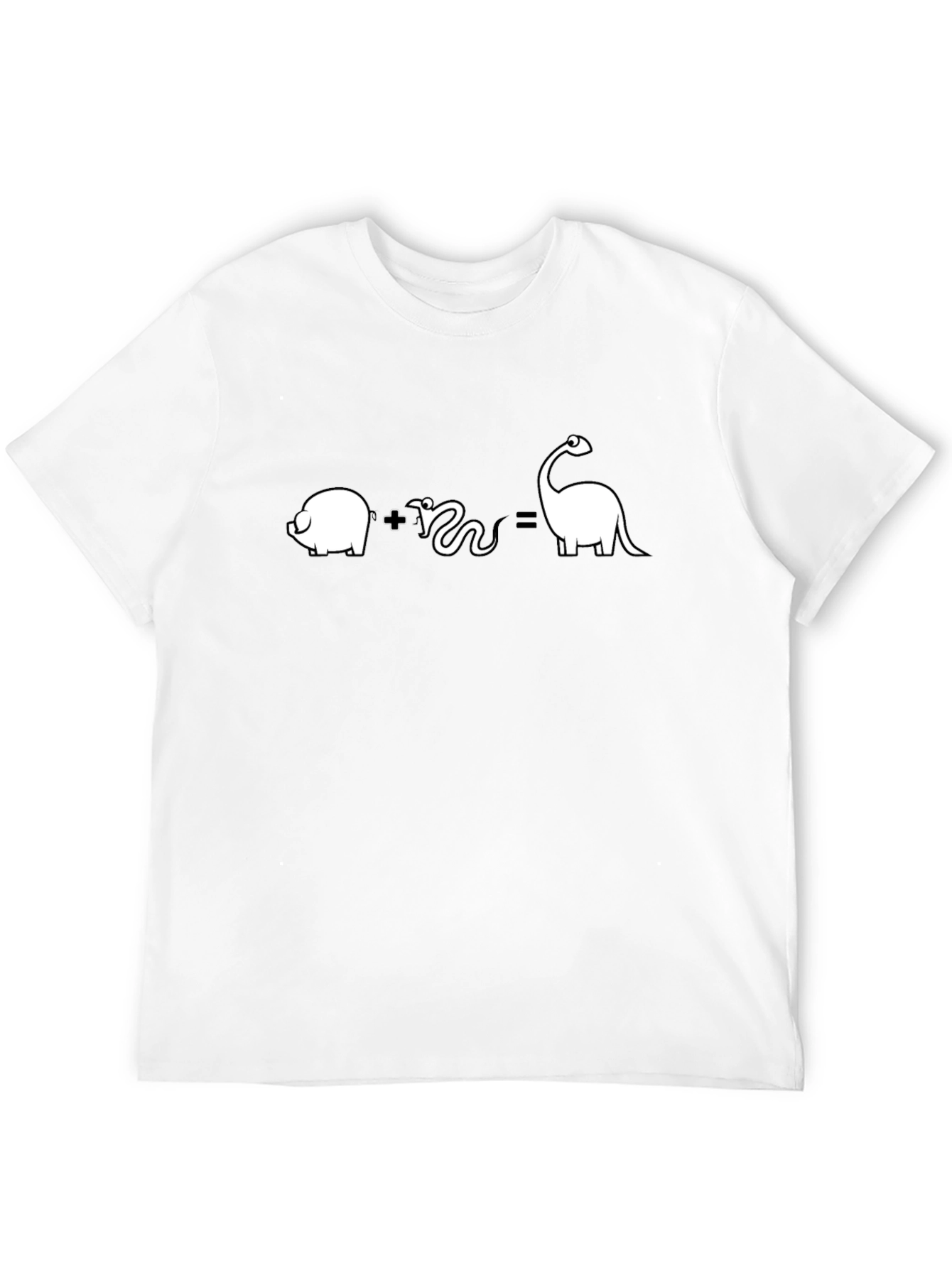 Black Pig Plus Snake Equals Dinosaur Funny Black T-Shirt view 12
