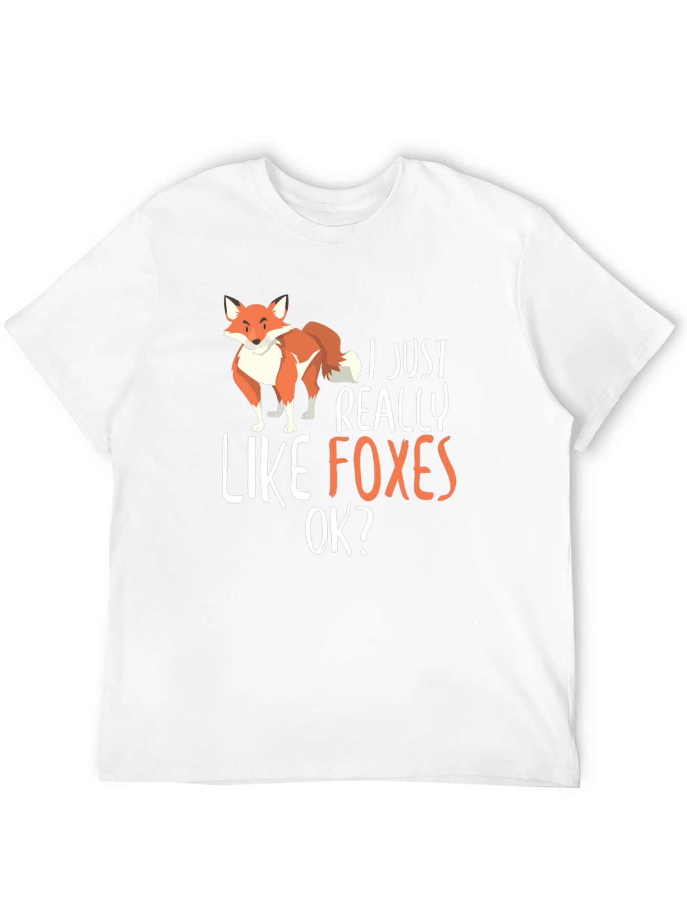 Black I Just Really Like Foxes OK? Black T-Shirt view 12